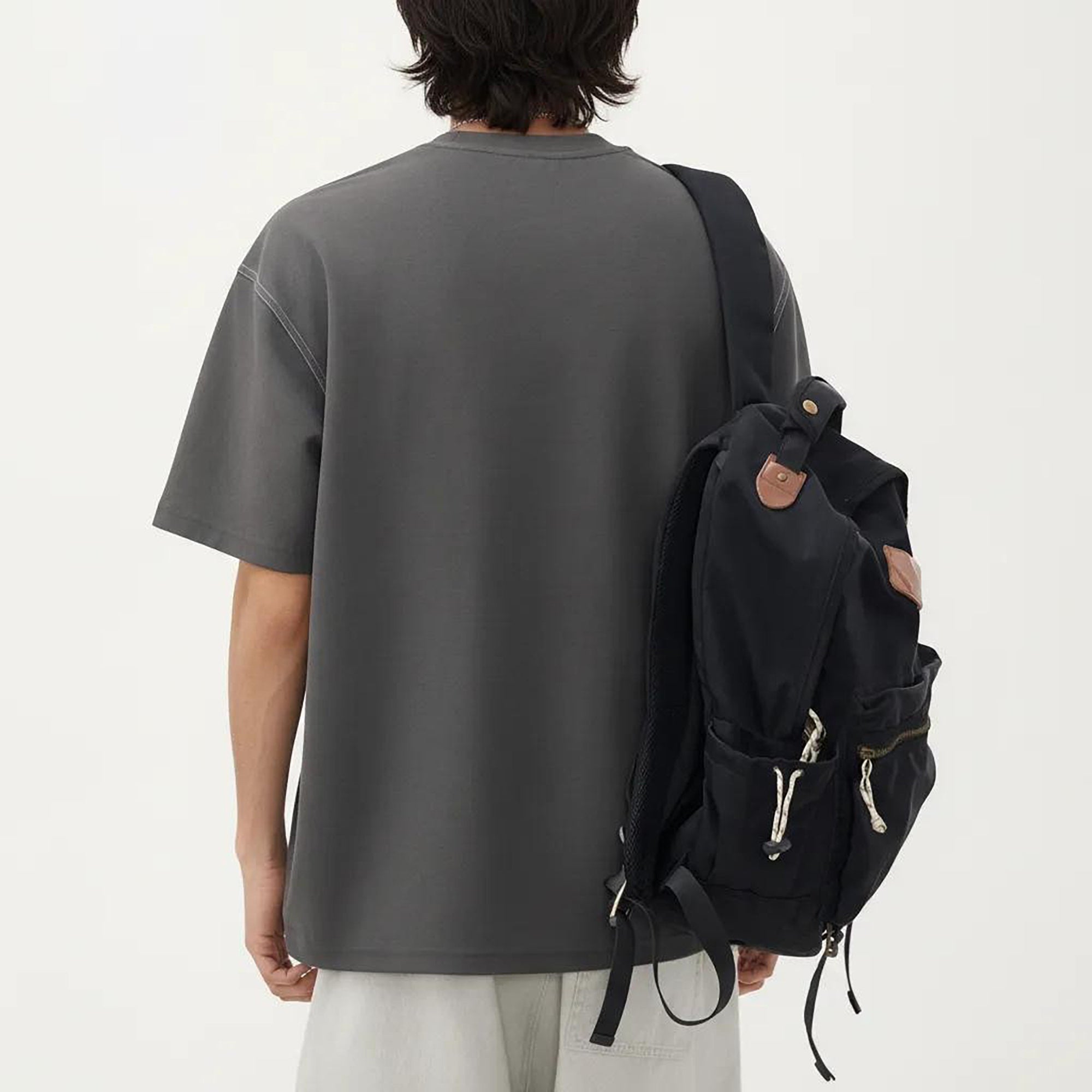 Anna-Kaci Men's Short Sleeve Crewneck T-Shirt with Exposed Seam Detailing and Relaxed Fit
