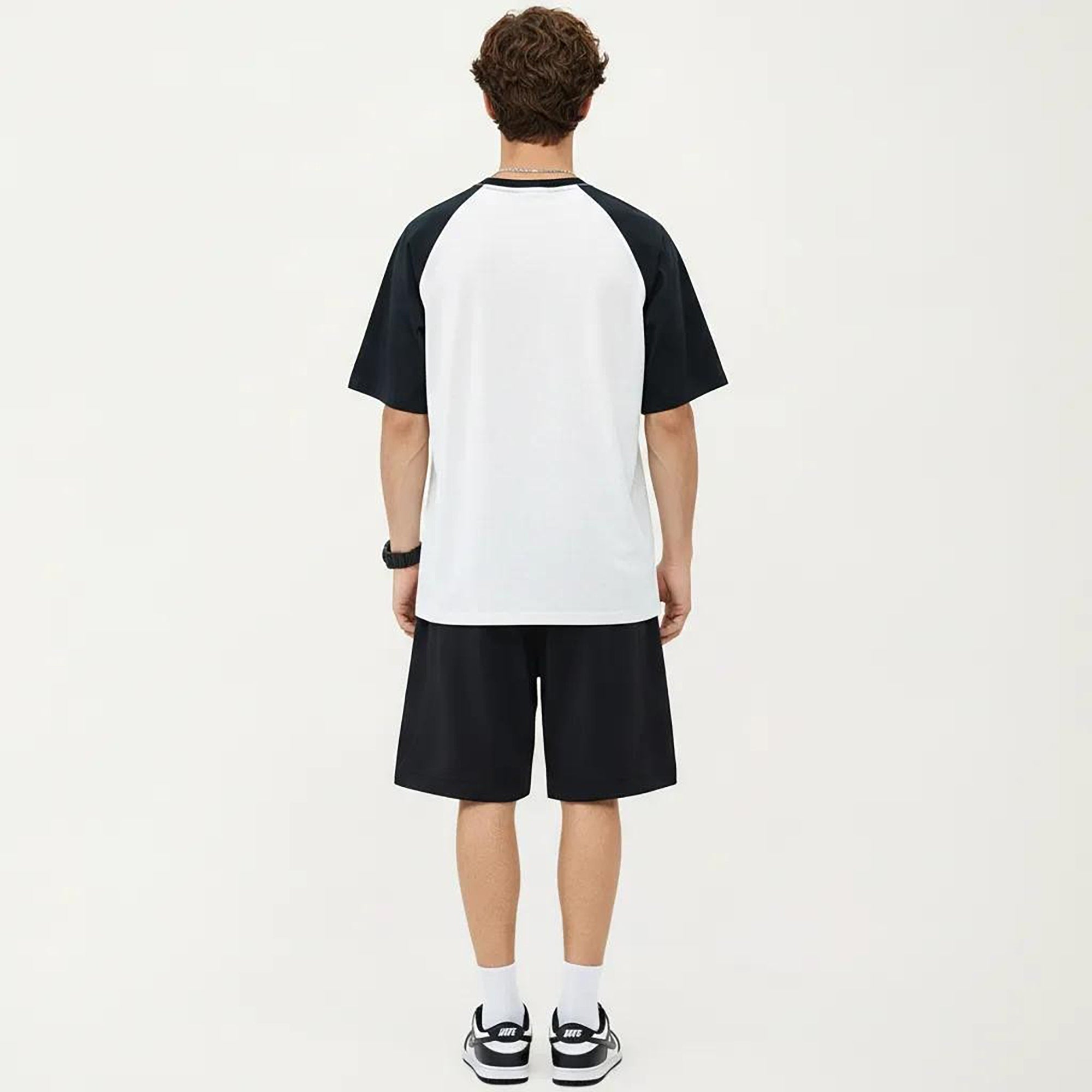 Anna-Kaci Men's Raglan Short Sleeve Crewneck T-Shirt with Contrast Sleeves