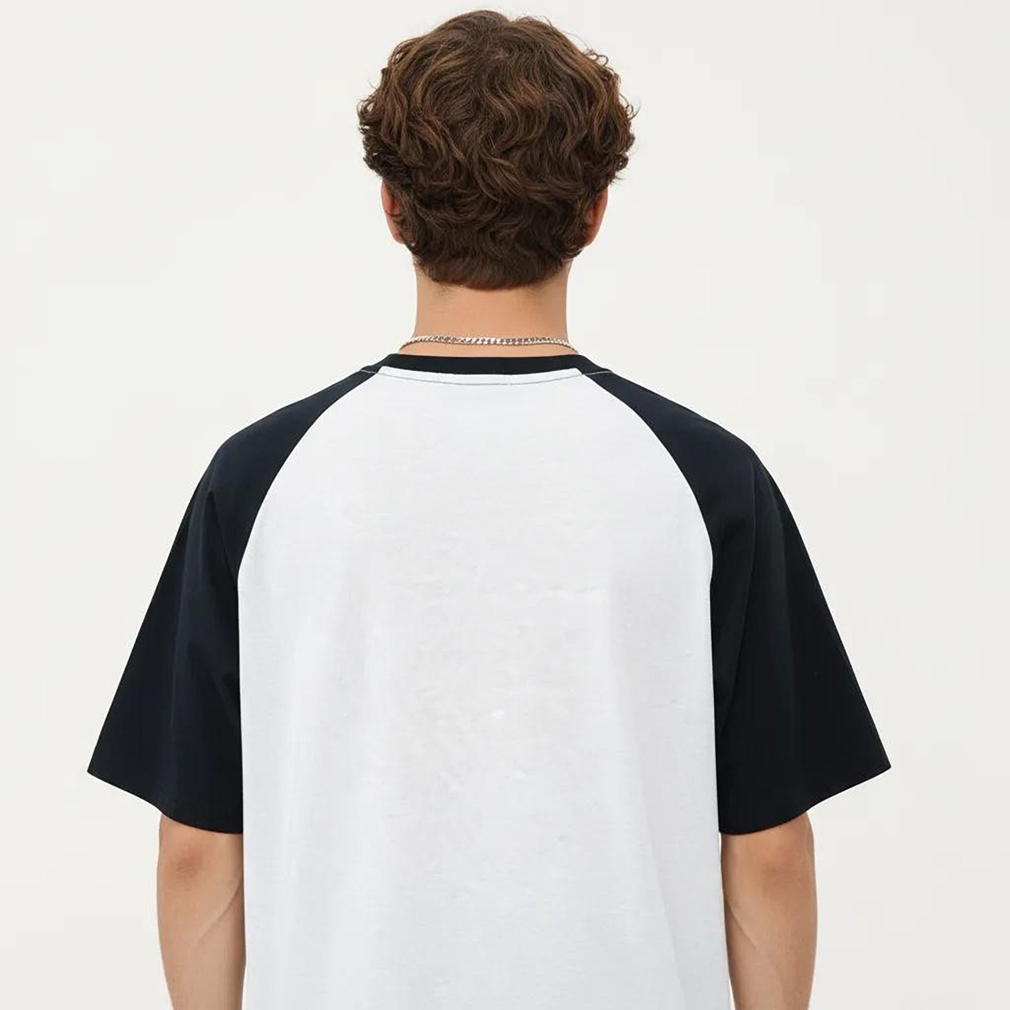 Anna-Kaci Men's Raglan Short Sleeve Crewneck T-Shirt with Contrast Sleeves