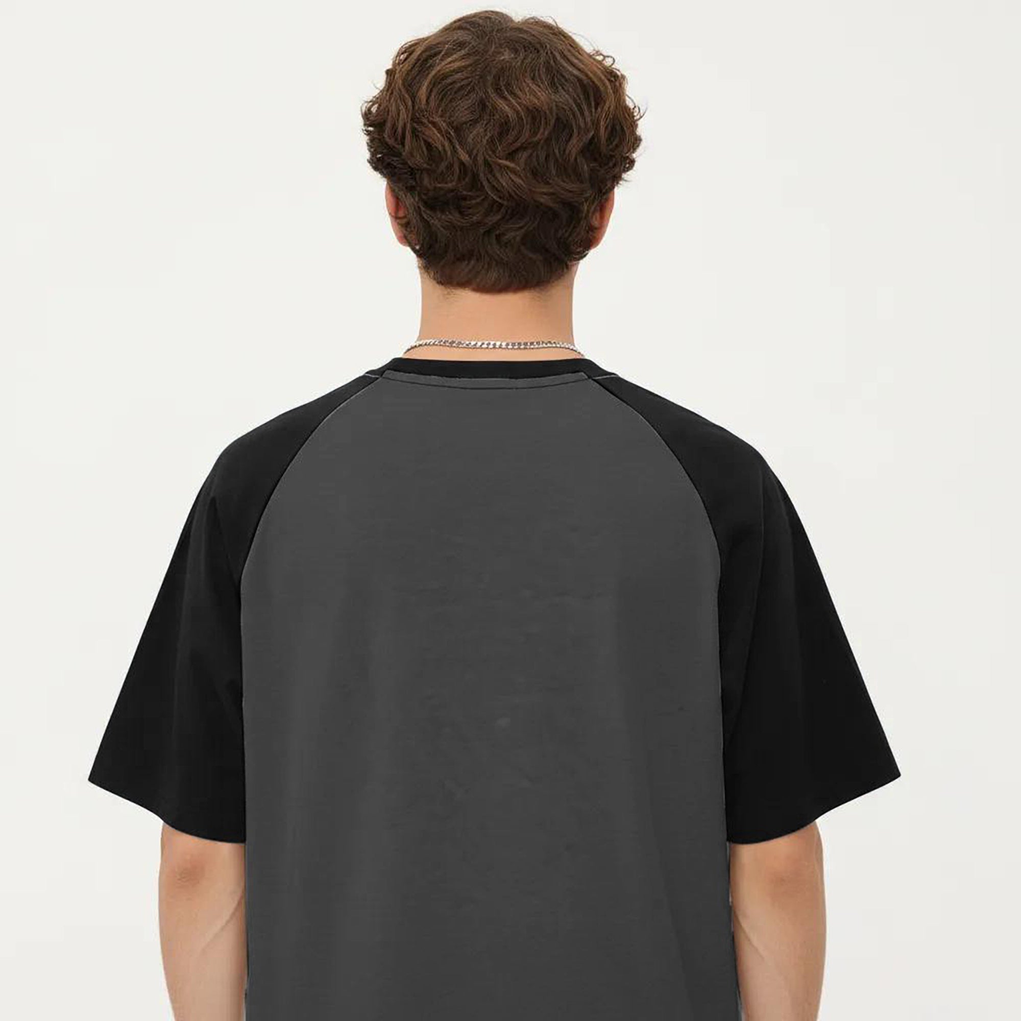 Anna-Kaci Men's Raglan Short Sleeve Crewneck T-Shirt with Contrast Sleeves