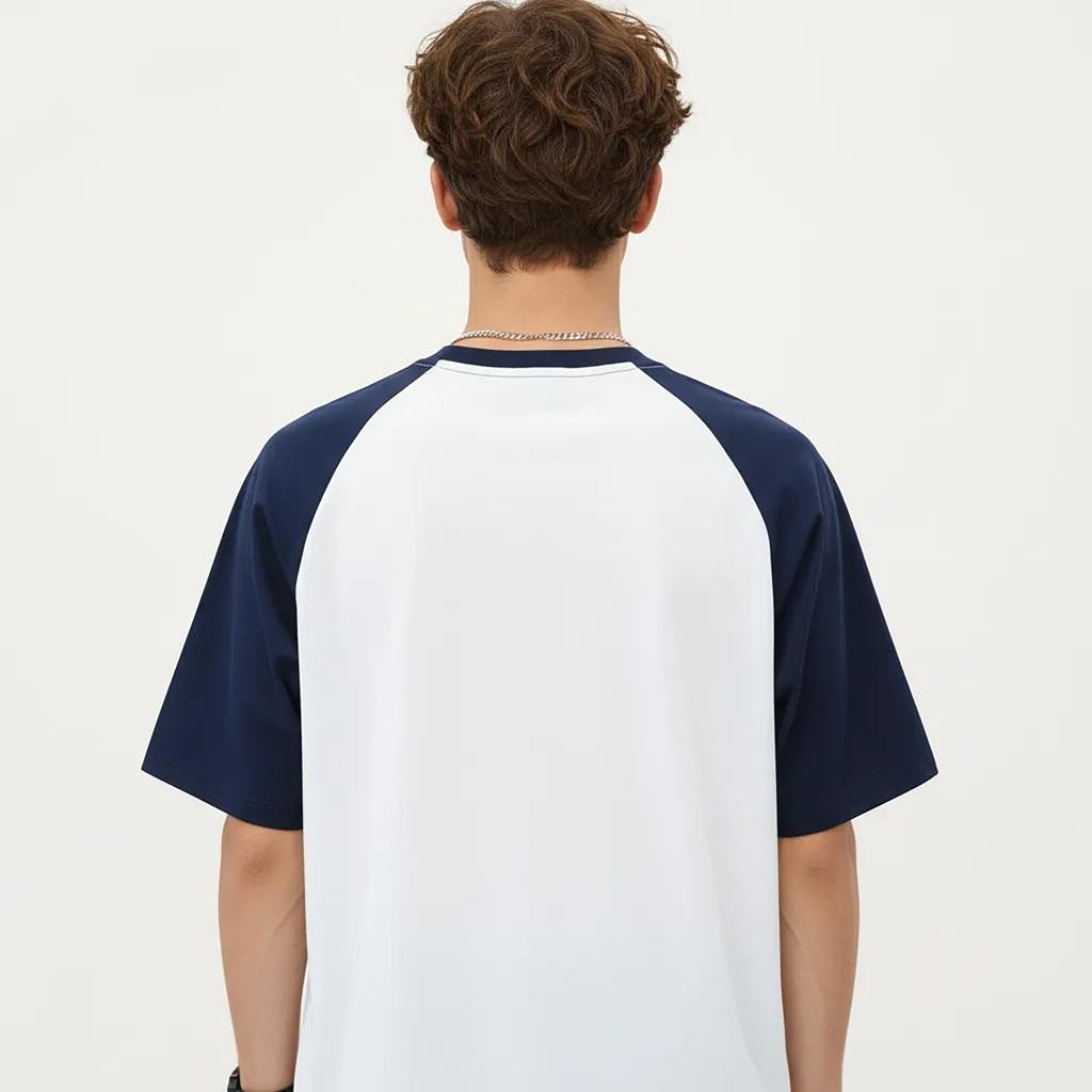 Anna-Kaci Men's Raglan Short Sleeve Crewneck T-Shirt with Contrast Sleeves
