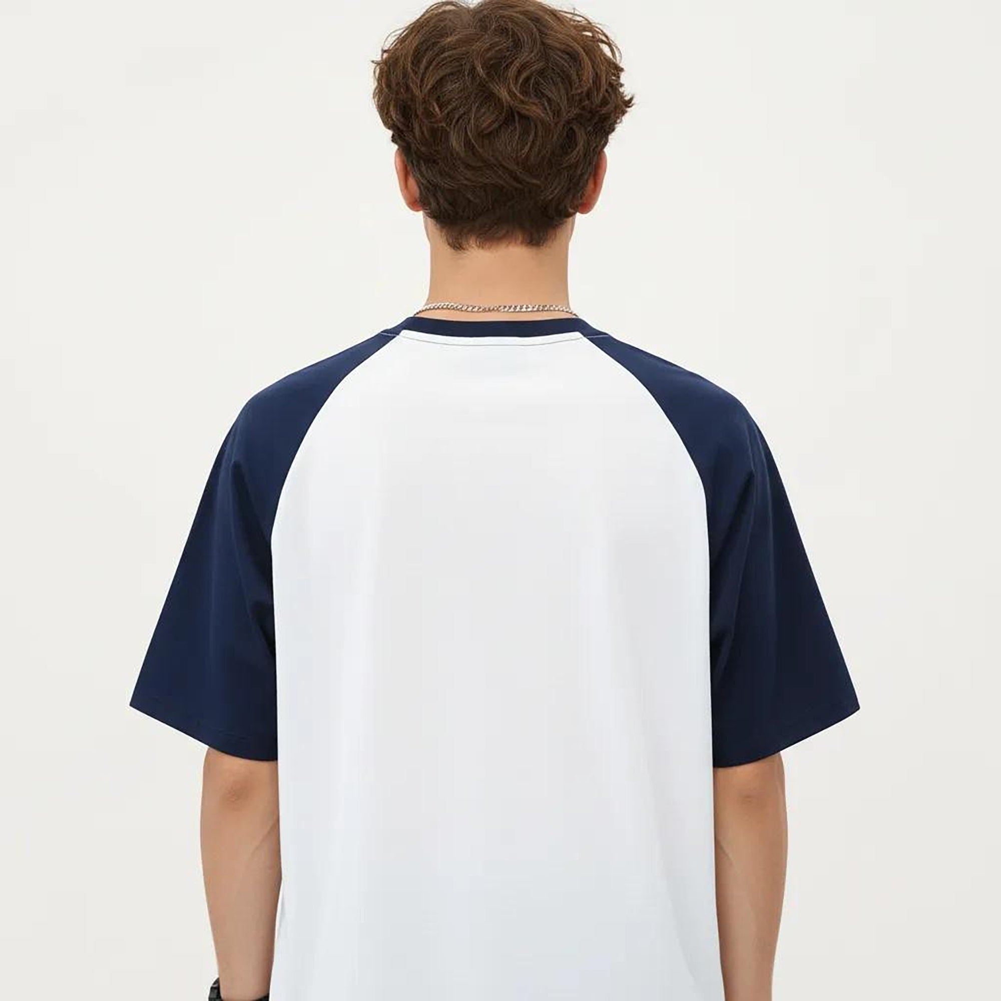 Anna-Kaci Men's Raglan Short Sleeve Crewneck T-Shirt with Contrast Sleeves