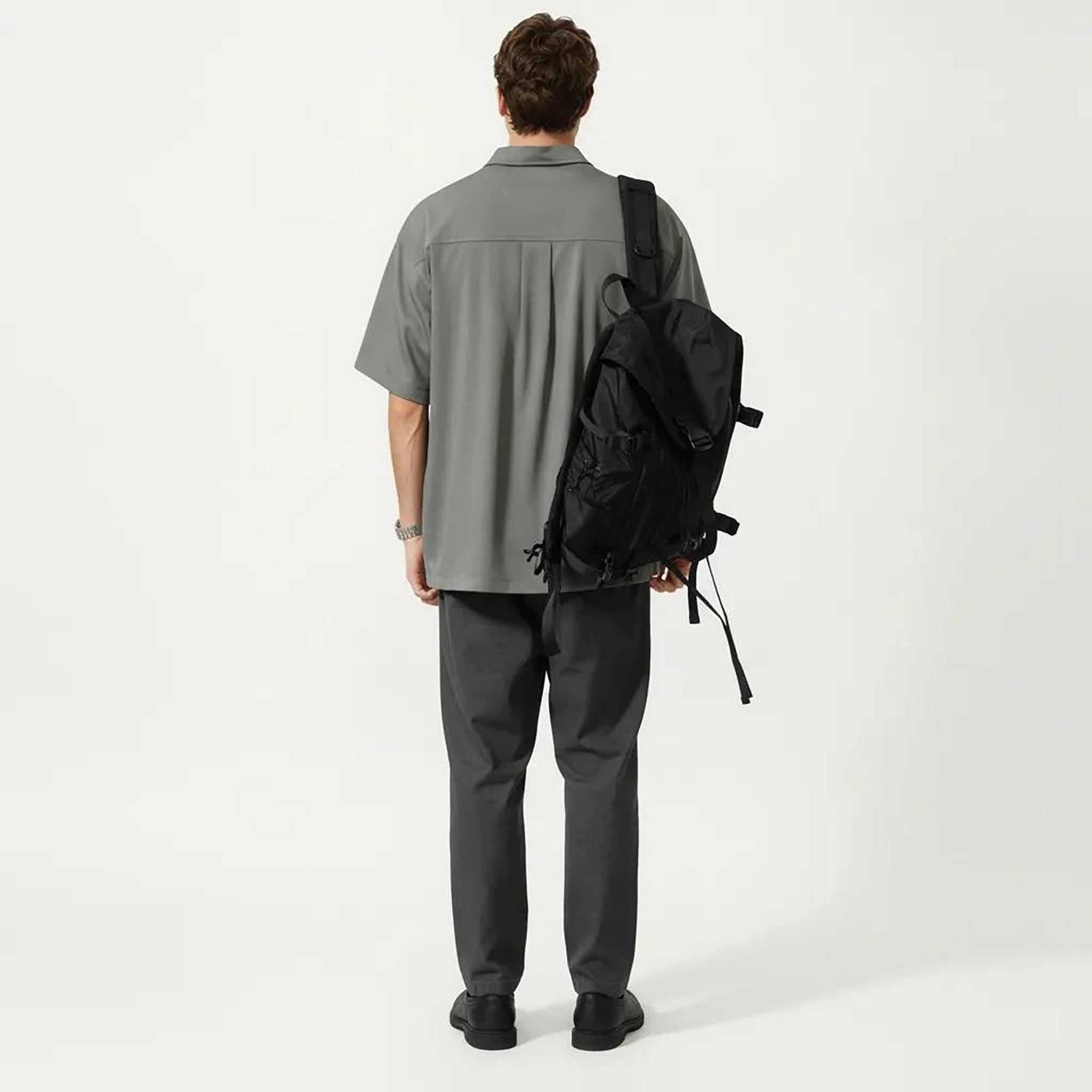 Anna-Kaci Men's Short Sleeve Half Zip Utility Shirt with Chest Pockets
