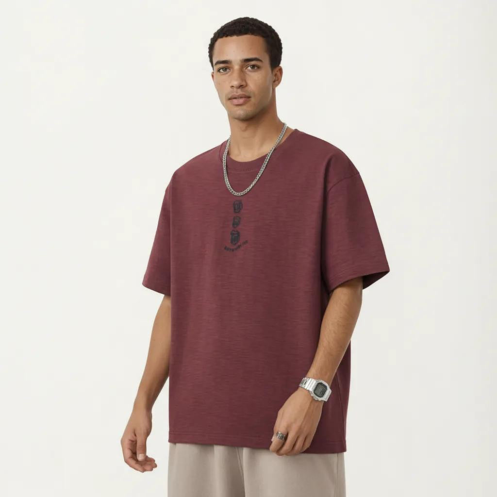 Anna-Kaci Men's Short Sleeve Graphic T-Shirt with Relaxed Fit