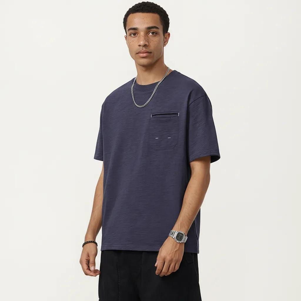 Anna-Kaci Men's Short Sleeve Pocket T-Shirt with Relaxed Fit
