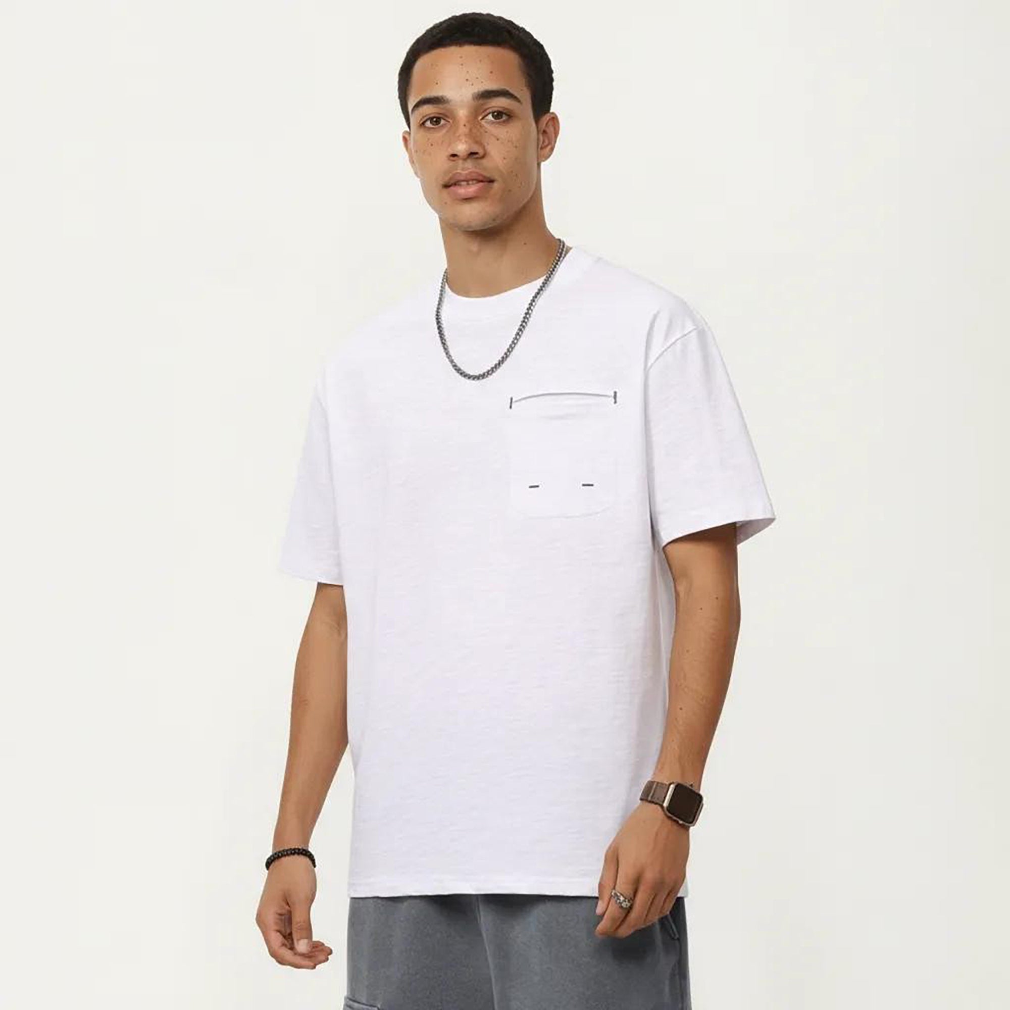 Anna-Kaci Men's Short Sleeve Pocket T-Shirt with Relaxed Fit