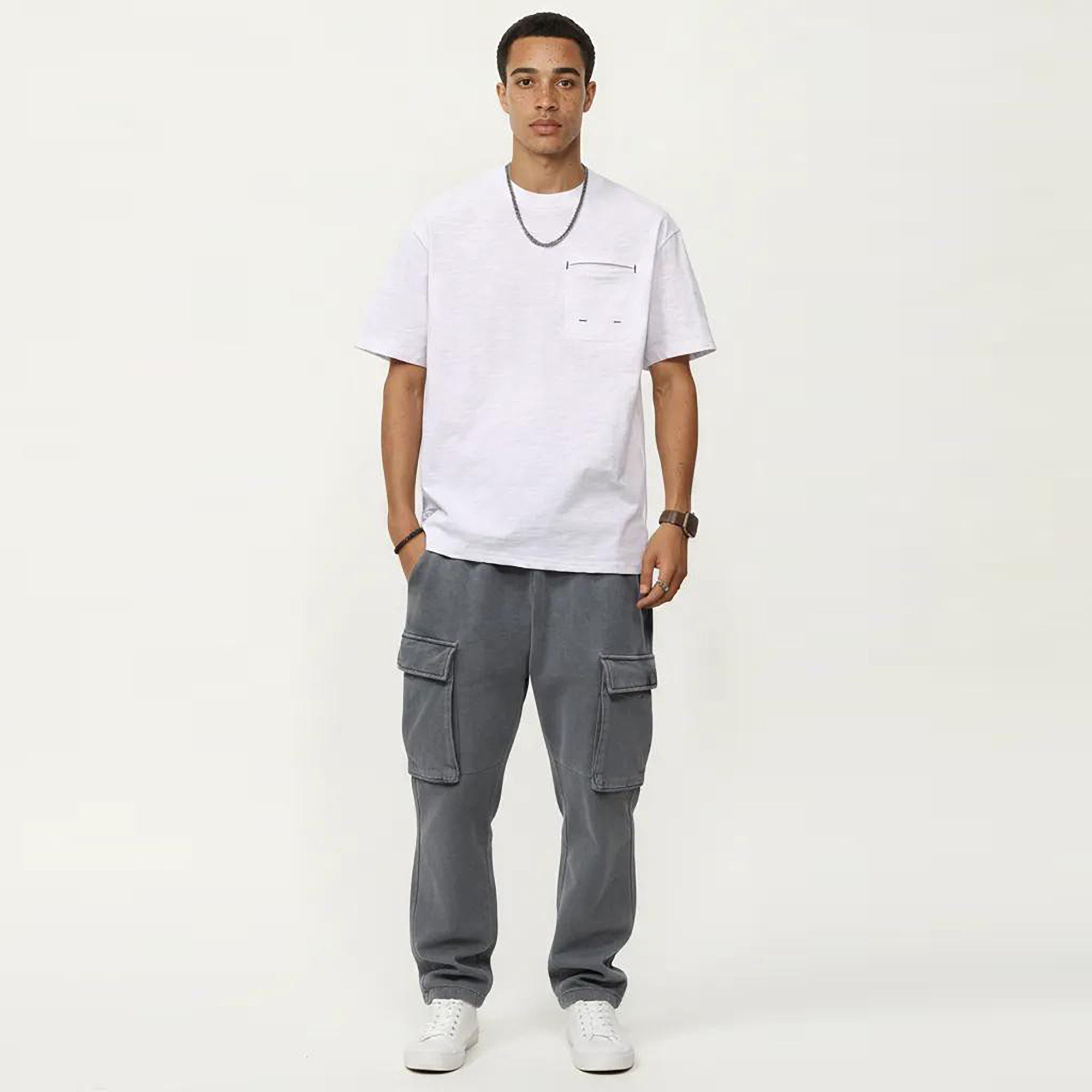 Anna-Kaci Men's Short Sleeve Pocket T-Shirt with Relaxed Fit