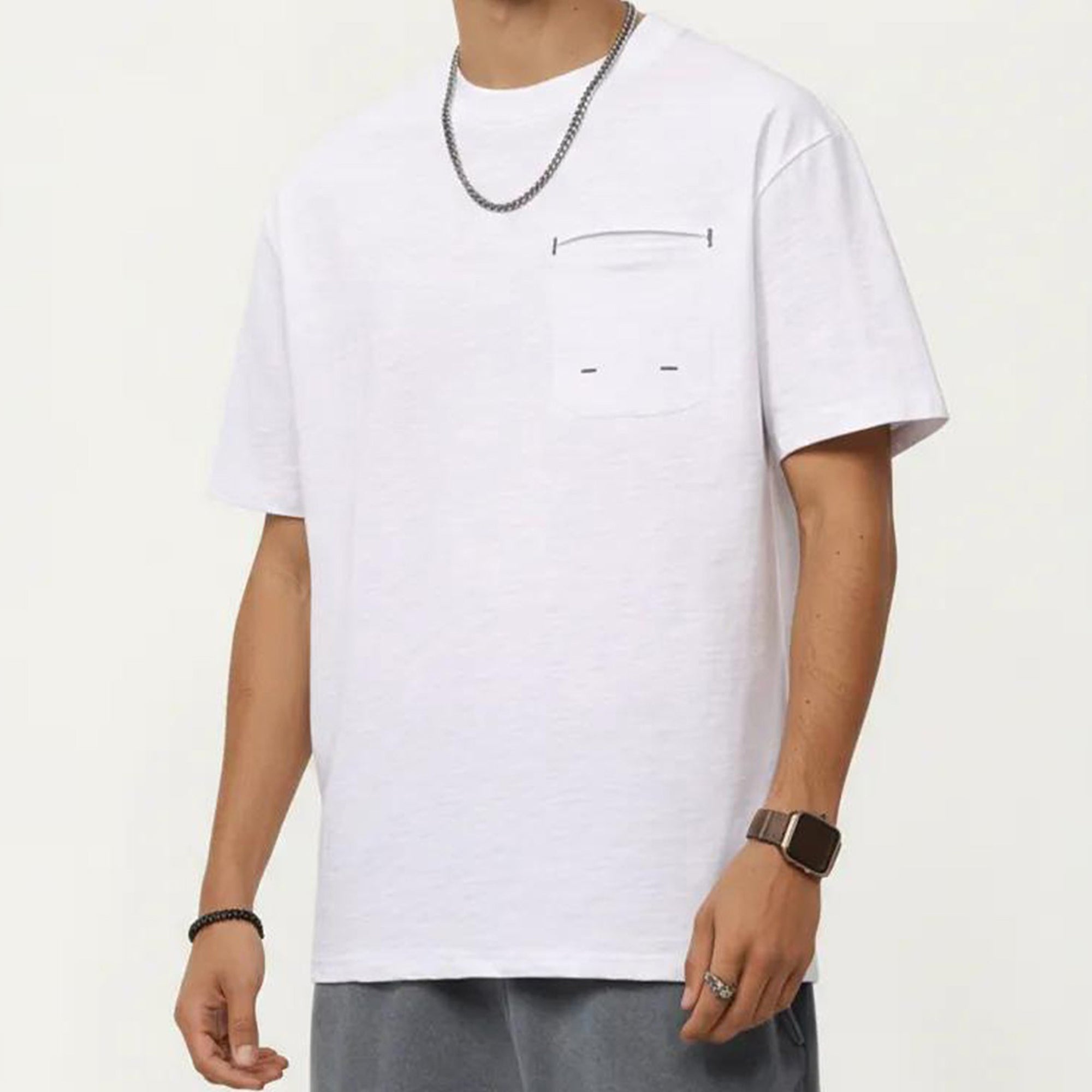 Anna-Kaci Men's Short Sleeve Pocket T-Shirt with Relaxed Fit