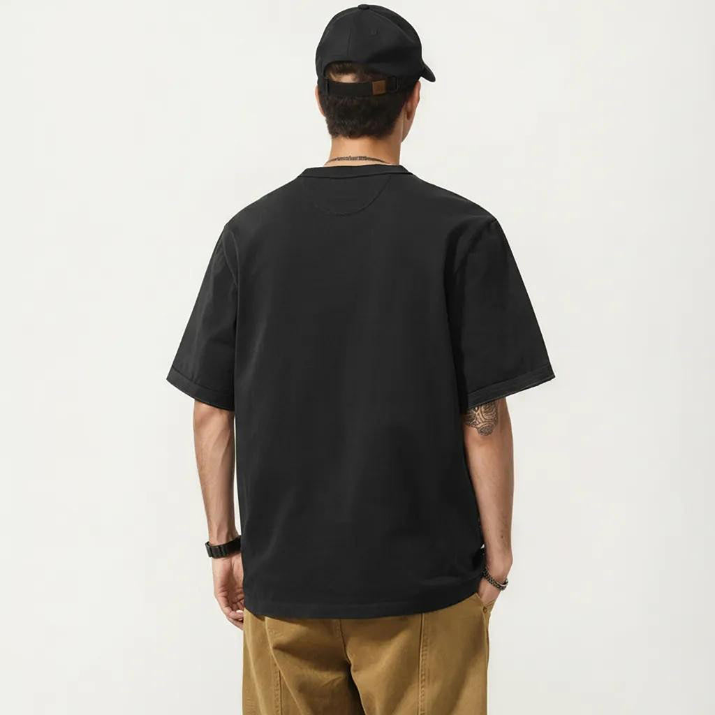 Anna-Kaci Men's Short Sleeve Henley T-Shirt with Button Placket