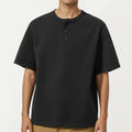 Anna-Kaci Men's Short Sleeve Henley T-Shirt with Button Placket