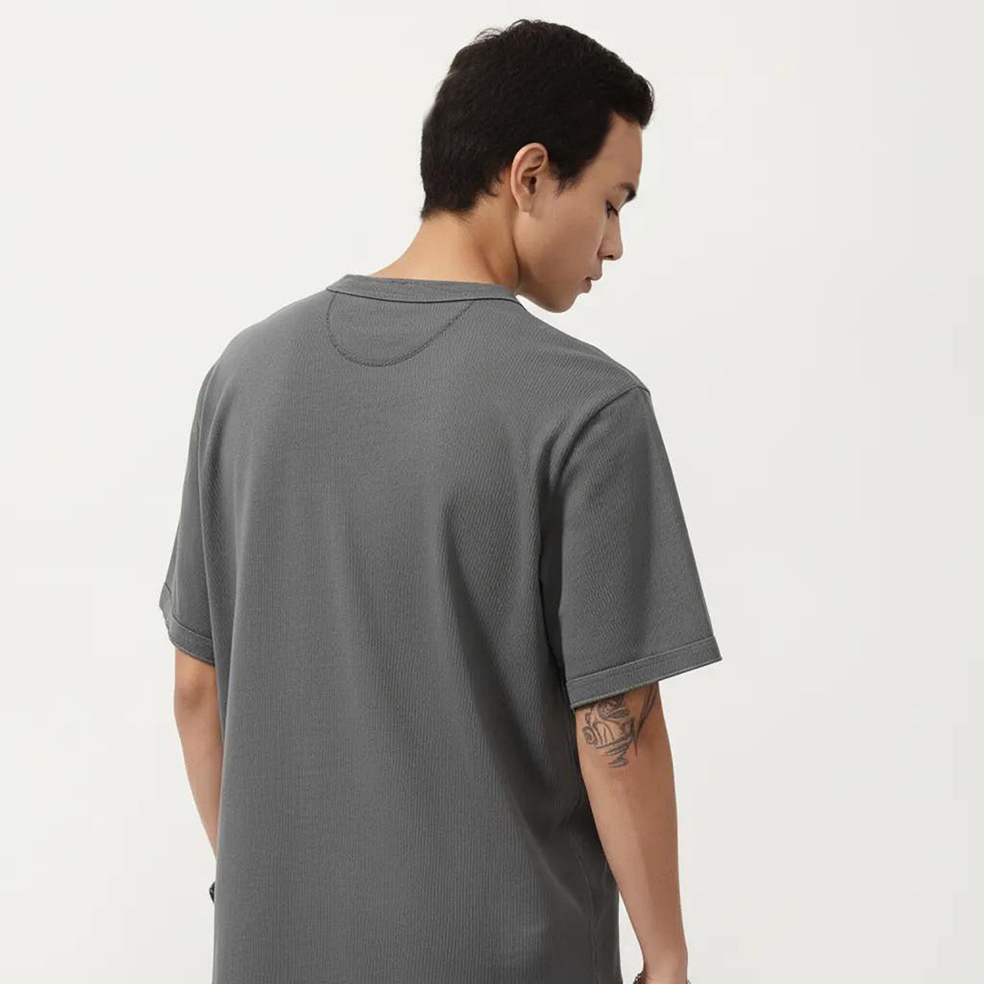 Anna-Kaci Men's Short Sleeve Henley T-Shirt with Button Placket
