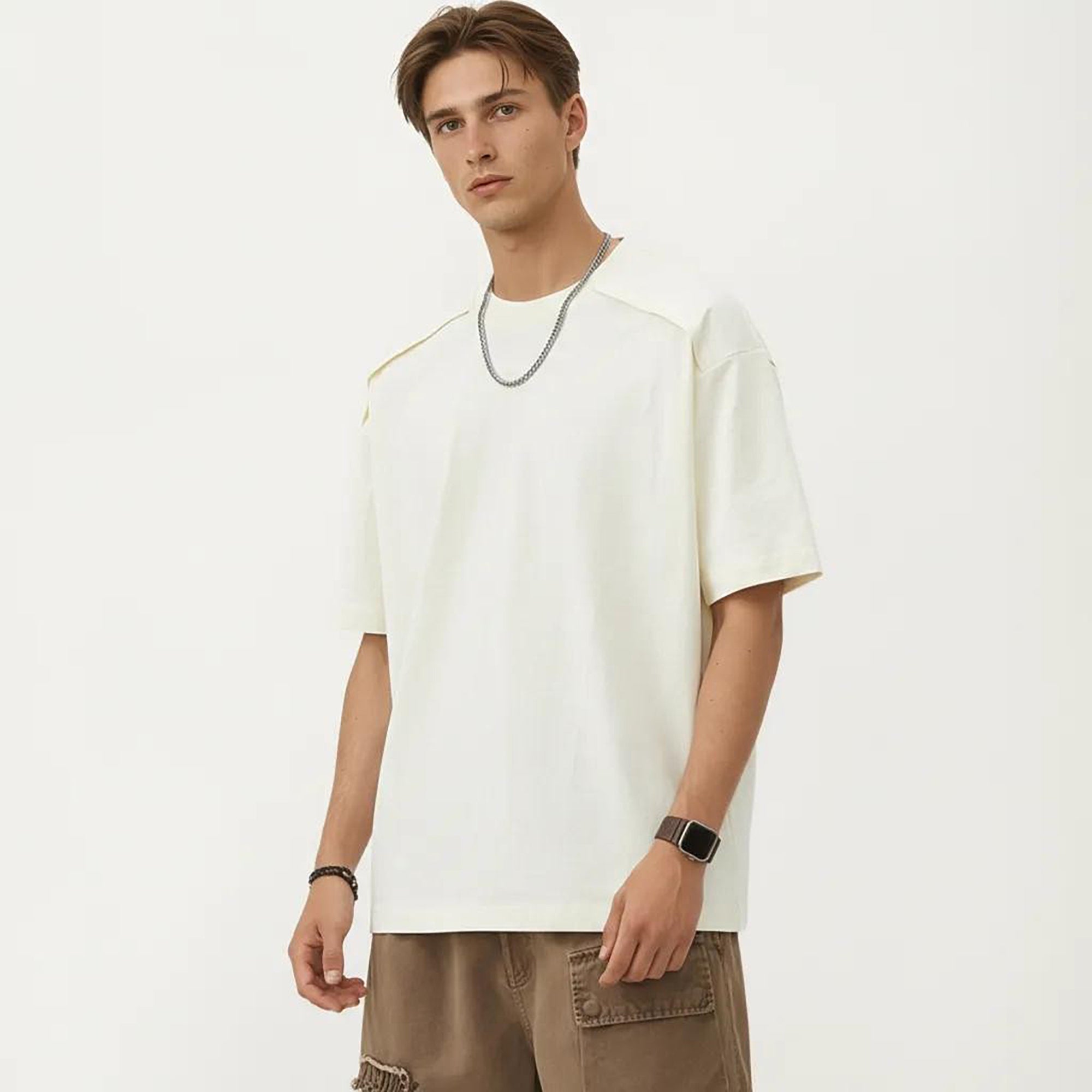 Anna-Kaci Men's Short Sleeve Crew Neck Essential T-Shirt with Relaxed Fit