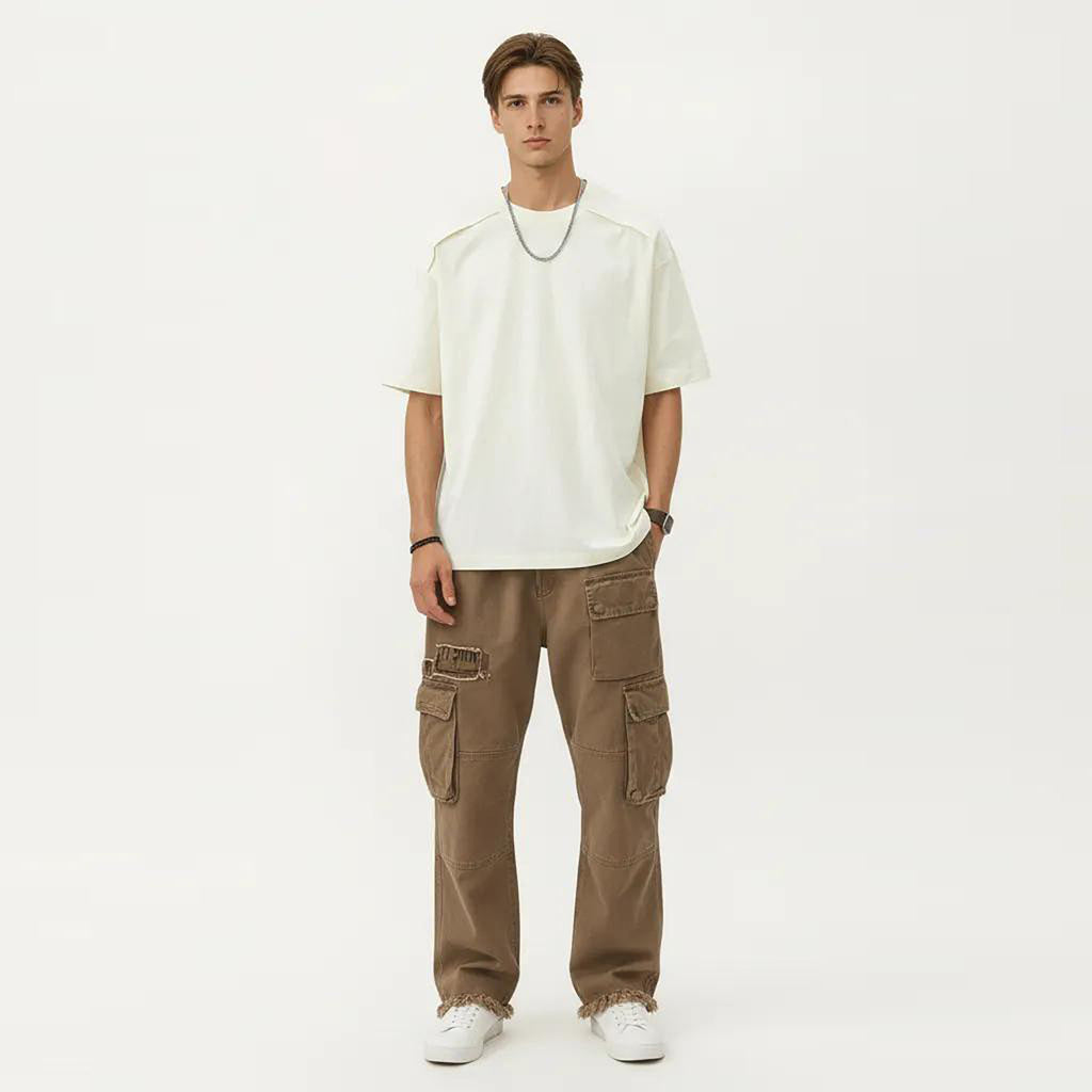 Anna-Kaci Men's Short Sleeve Crew Neck Essential T-Shirt with Relaxed Fit