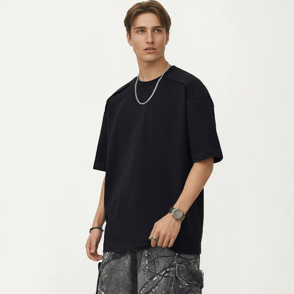Anna-Kaci Men's Short Sleeve Crew Neck Essential T-Shirt with Relaxed Fit