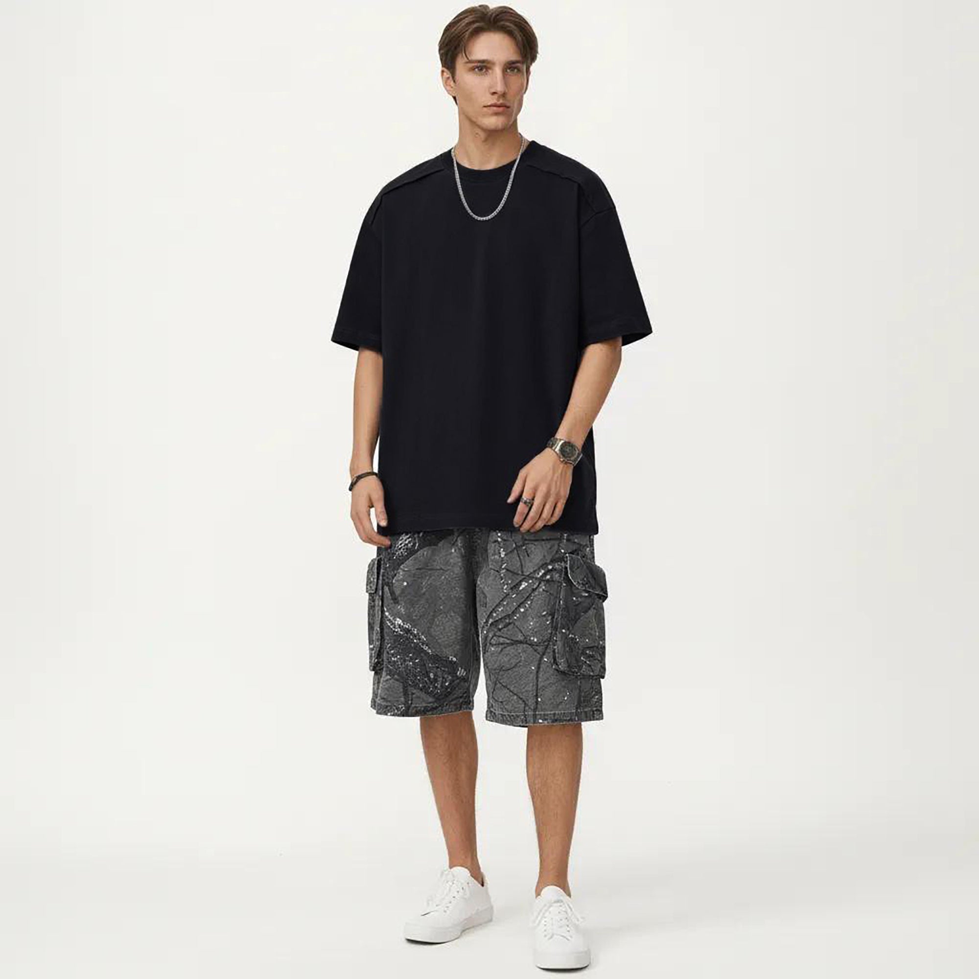 Anna-Kaci Men's Short Sleeve Crew Neck Essential T-Shirt with Relaxed Fit