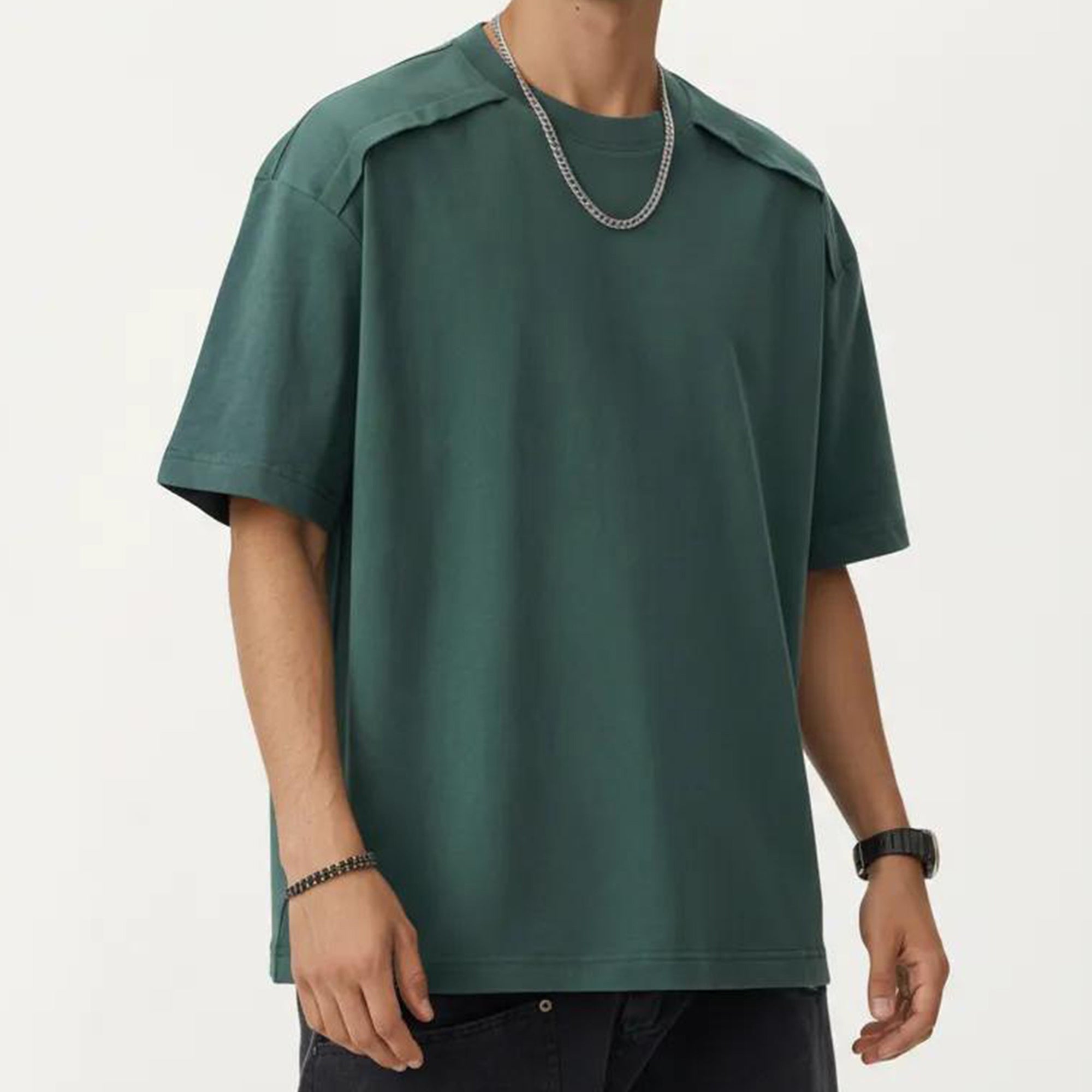 Anna-Kaci Men's Short Sleeve Crew Neck Essential T-Shirt with Relaxed Fit