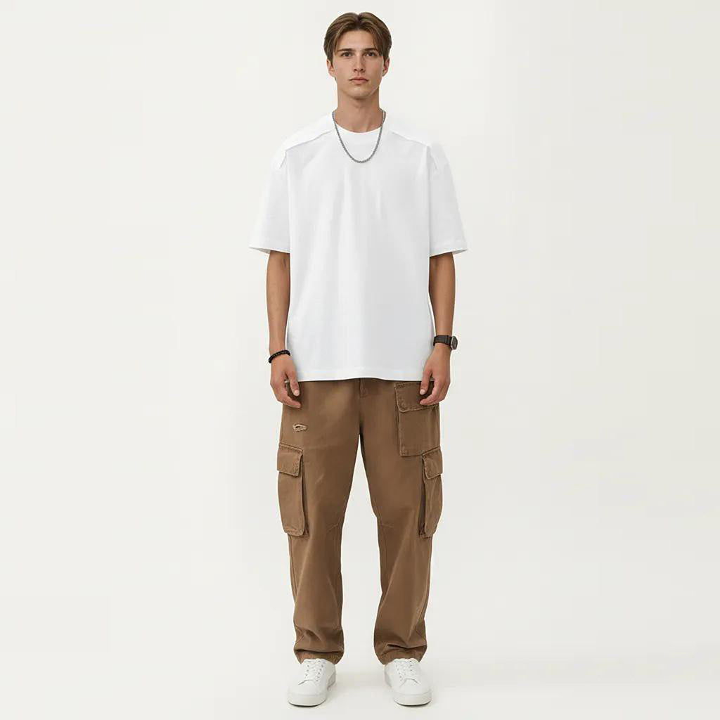 Anna-Kaci Men's Short Sleeve Crew Neck Essential T-Shirt with Relaxed Fit