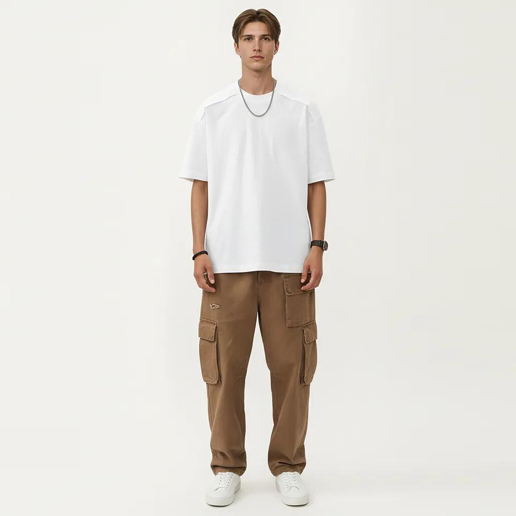 Anna-Kaci Men's Short Sleeve Crew Neck Essential T-Shirt with Relaxed Fit