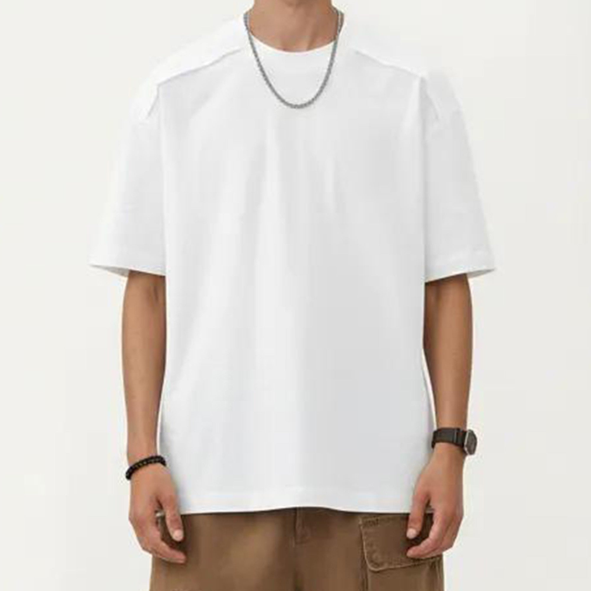 Anna-Kaci Men's Short Sleeve Crew Neck Essential T-Shirt with Relaxed Fit