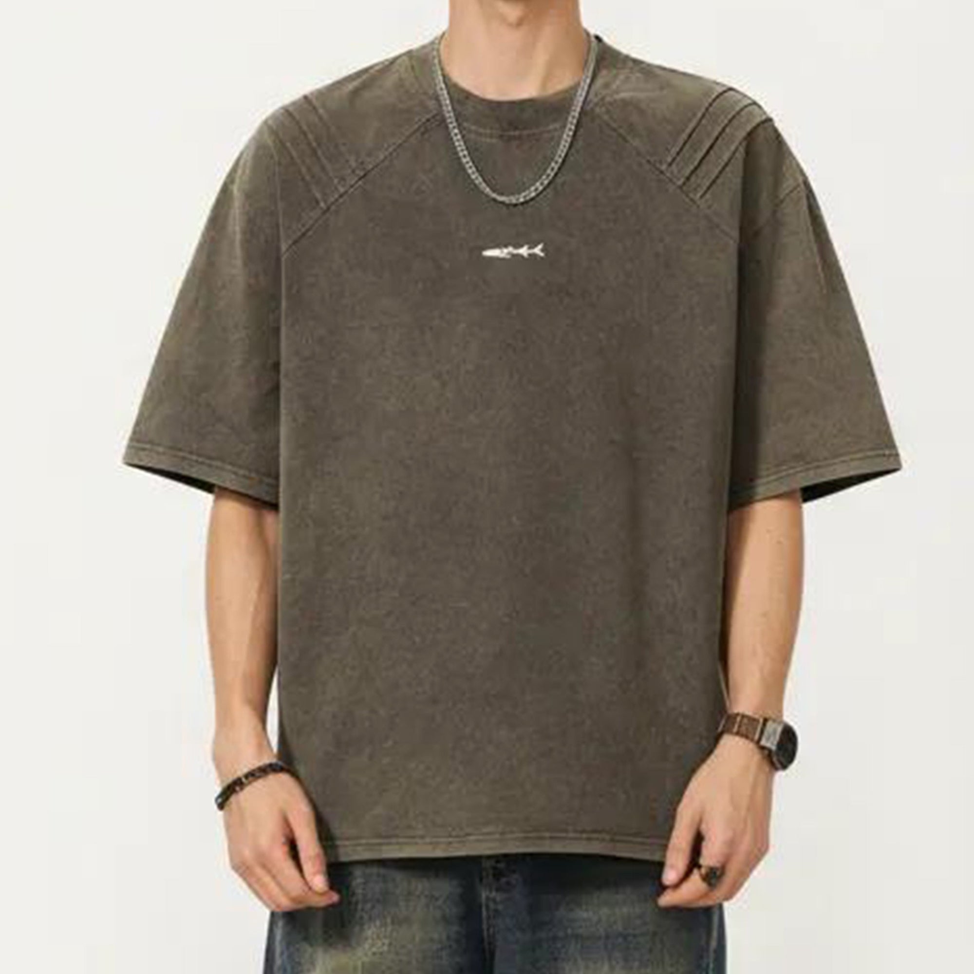 Anna-Kaci Men's Short Sleeve Crew Neck Graphic T-Shirt with Relaxed Fit