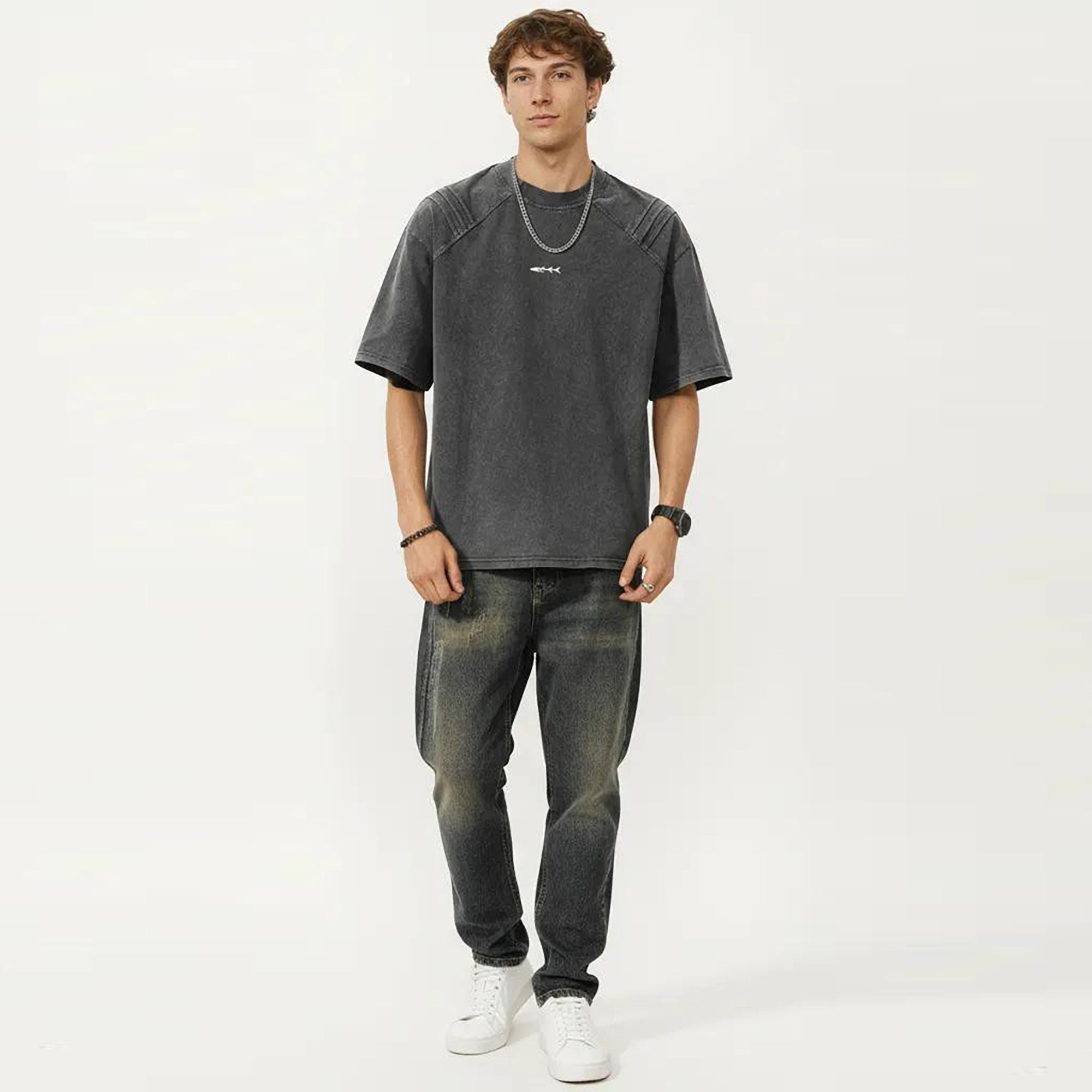 Anna-Kaci Men's Short Sleeve Crew Neck Graphic T-Shirt with Relaxed Fit