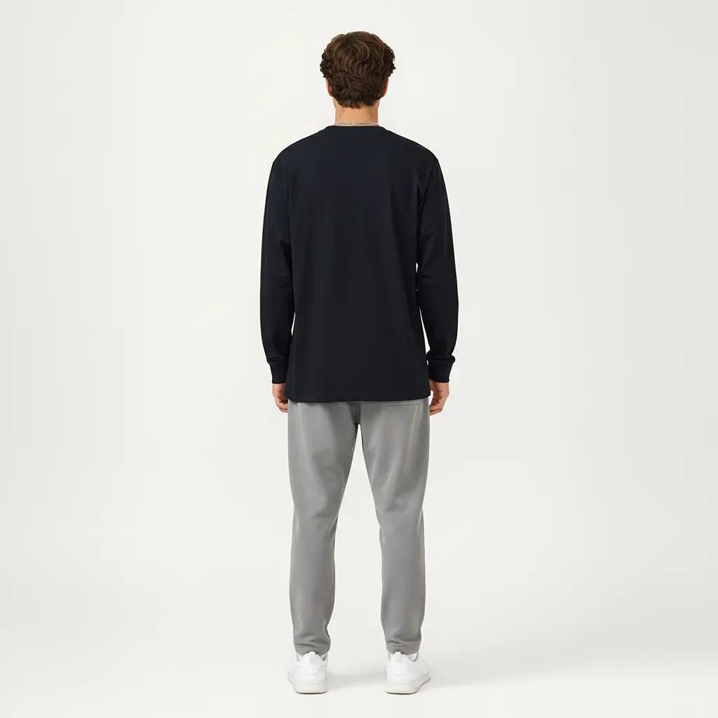 Anna-Kaci Men's Long Sleeve Crew Neck Pullover Top with Relaxed Fit and Soft Knit Feel