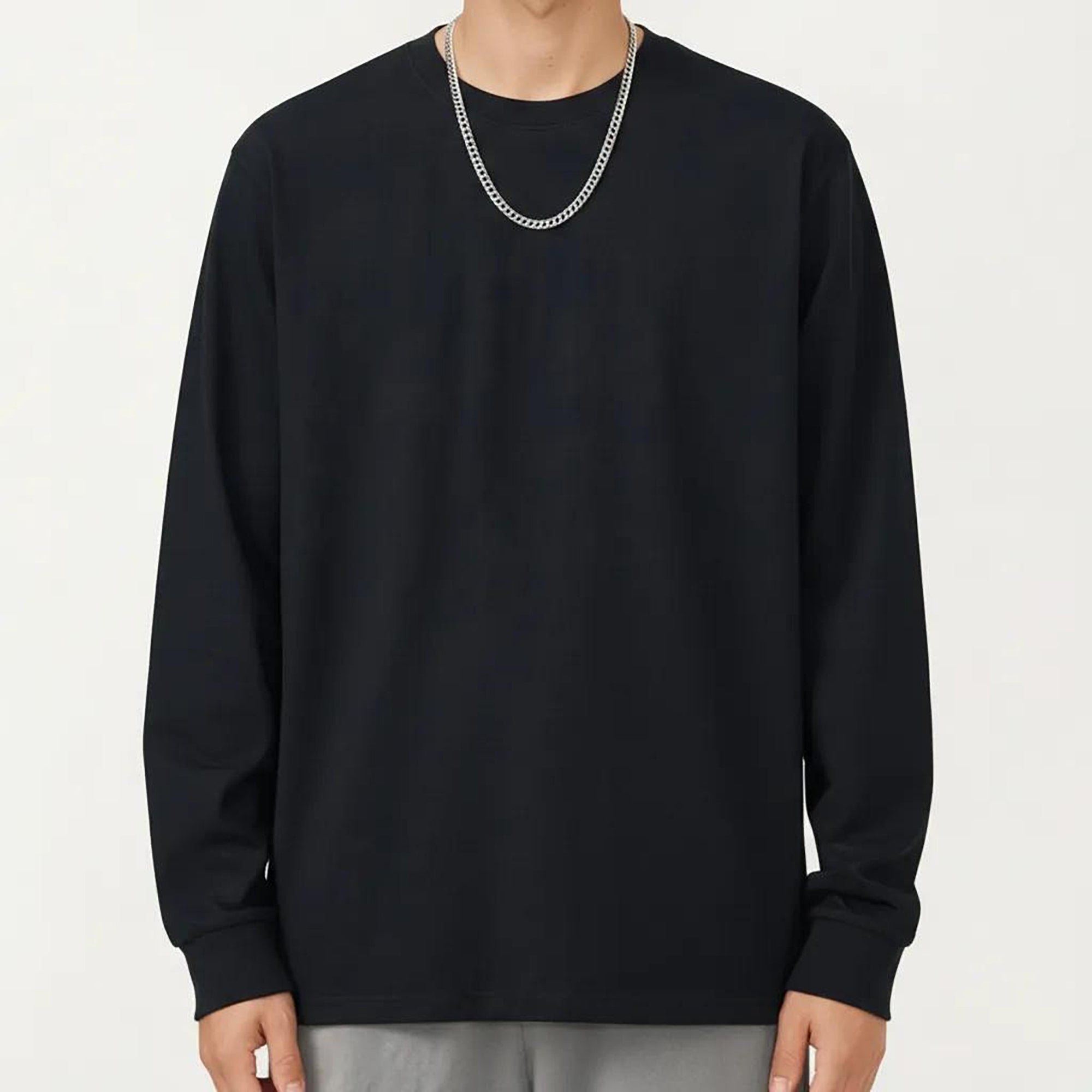 Anna-Kaci Men's Long Sleeve Crew Neck Pullover Top with Relaxed Fit and Soft Knit Feel