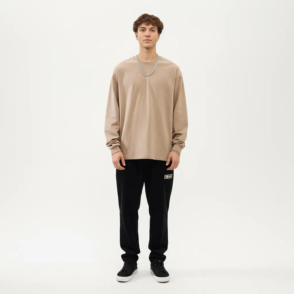 Anna-Kaci Men's Long Sleeve Crew Neck Pullover Top with Relaxed Fit and Soft Knit Feel