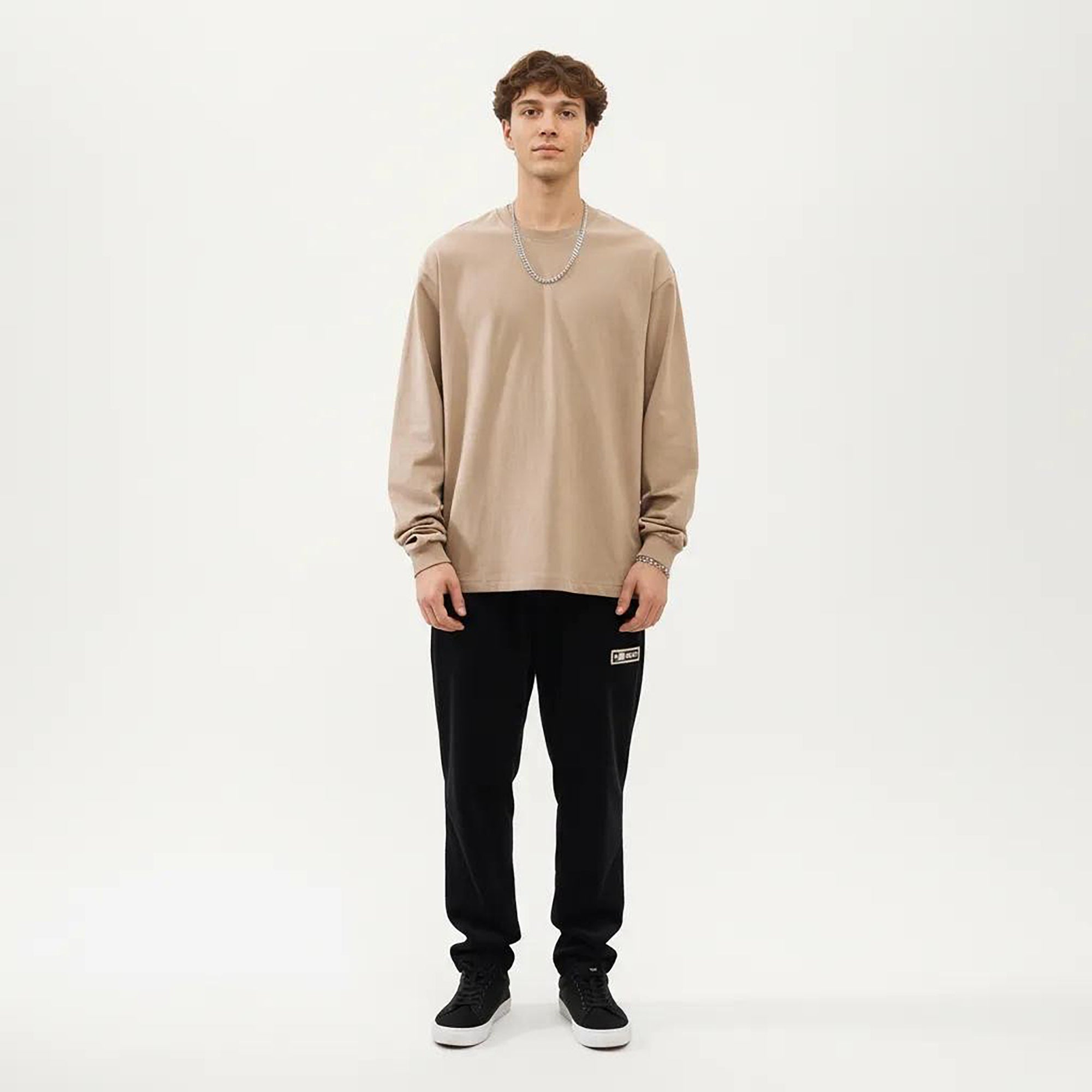 Anna-Kaci Men's Long Sleeve Crew Neck Pullover Top with Relaxed Fit and Soft Knit Feel