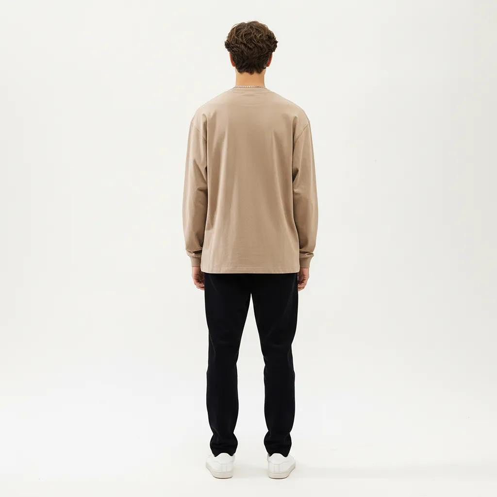 Anna-Kaci Men's Long Sleeve Crew Neck Pullover Top with Relaxed Fit and Soft Knit Feel