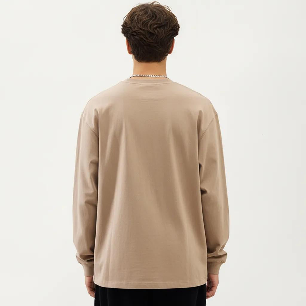 Anna-Kaci Men's Long Sleeve Crew Neck Pullover Top with Relaxed Fit and Soft Knit Feel