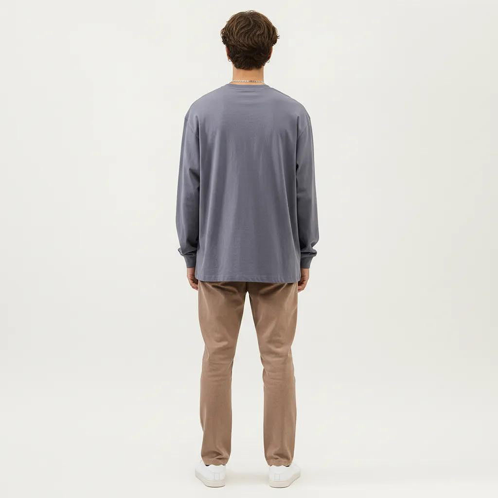 Anna-Kaci Men's Long Sleeve Crew Neck Pullover Top with Relaxed Fit and Soft Knit Feel