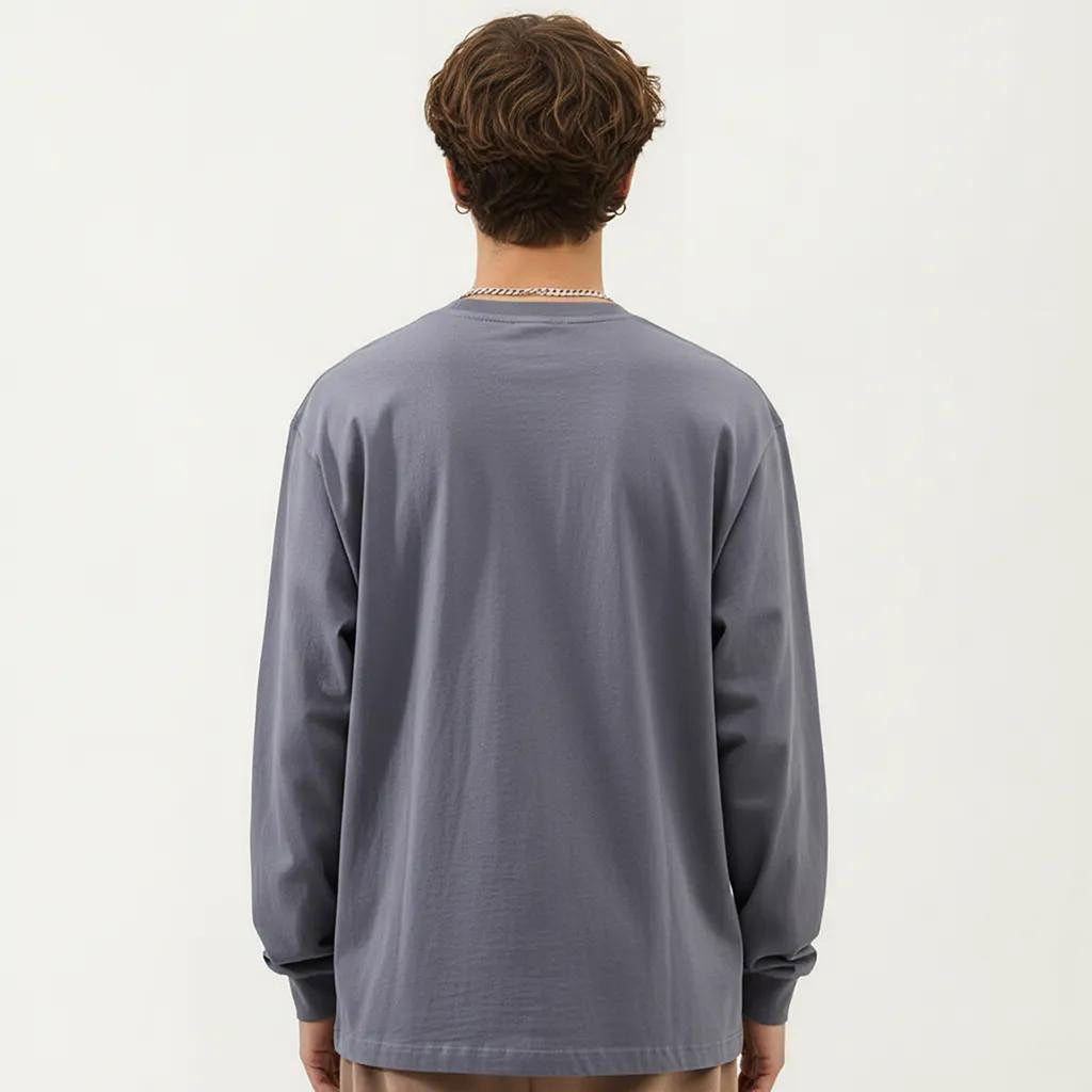 Anna-Kaci Men's Long Sleeve Crew Neck Pullover Top with Relaxed Fit and Soft Knit Feel