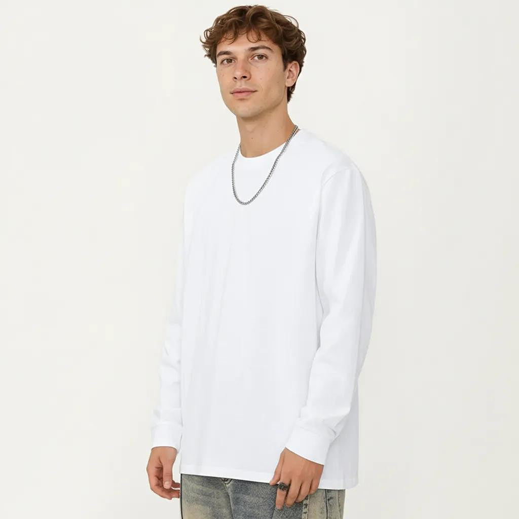 Anna-Kaci Men's Long Sleeve Crew Neck Pullover Top with Relaxed Fit and Soft Knit Feel