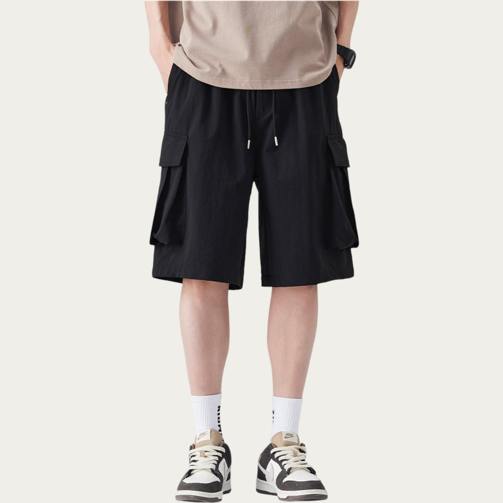 Anna-Kaci Men's Drawstring Waist Cargo Utility Casual Shorts with Relaxed Fit