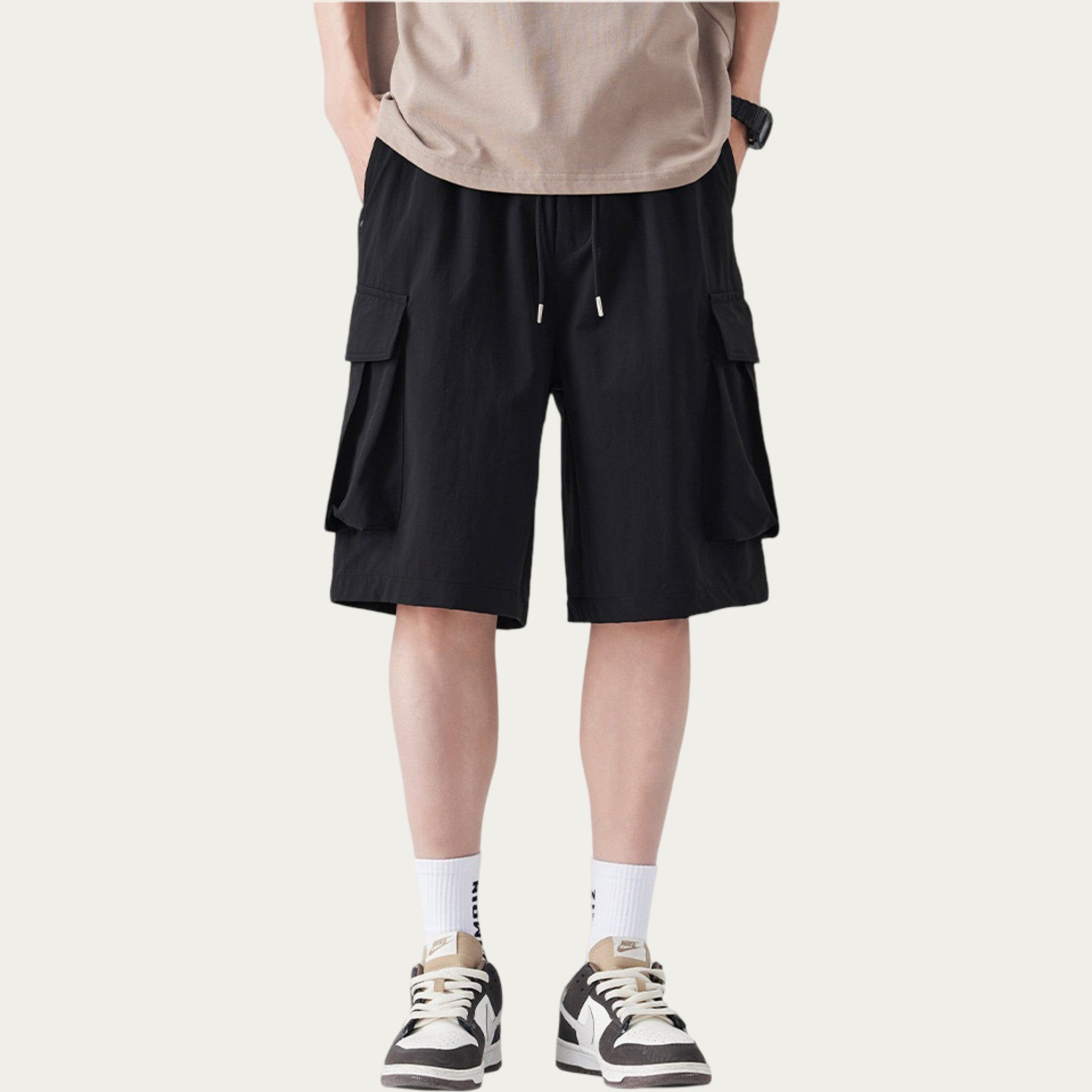 Anna-Kaci Men's Drawstring Waist Cargo Utility Casual Shorts with Relaxed Fit