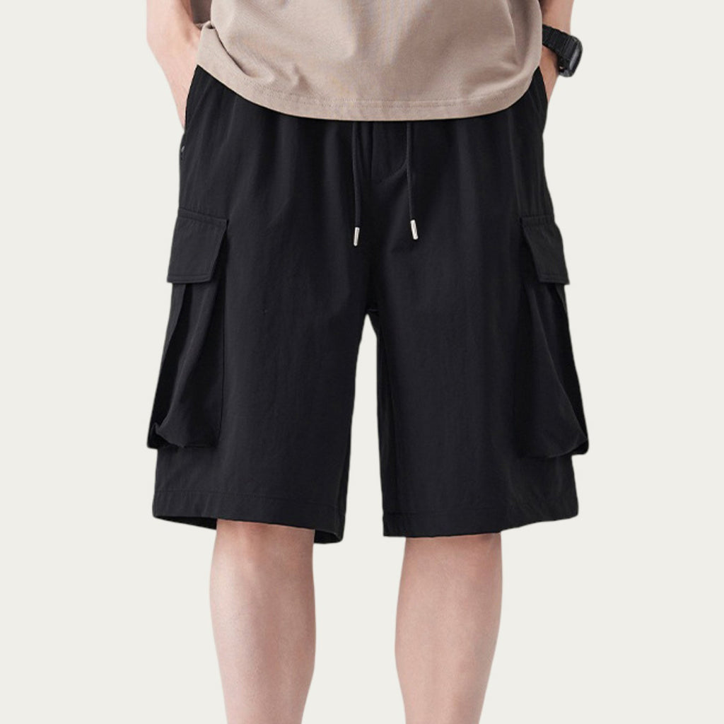 Anna-Kaci Men's Drawstring Waist Cargo Utility Casual Shorts with Relaxed Fit