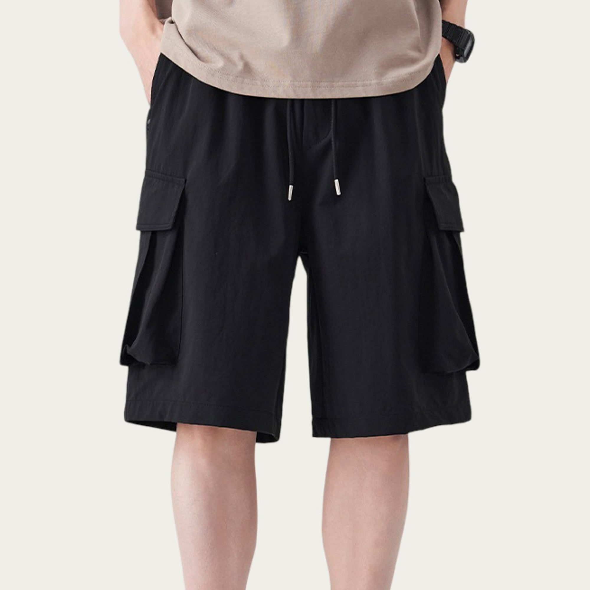 Anna-Kaci Men's Drawstring Waist Cargo Utility Casual Shorts with Relaxed Fit