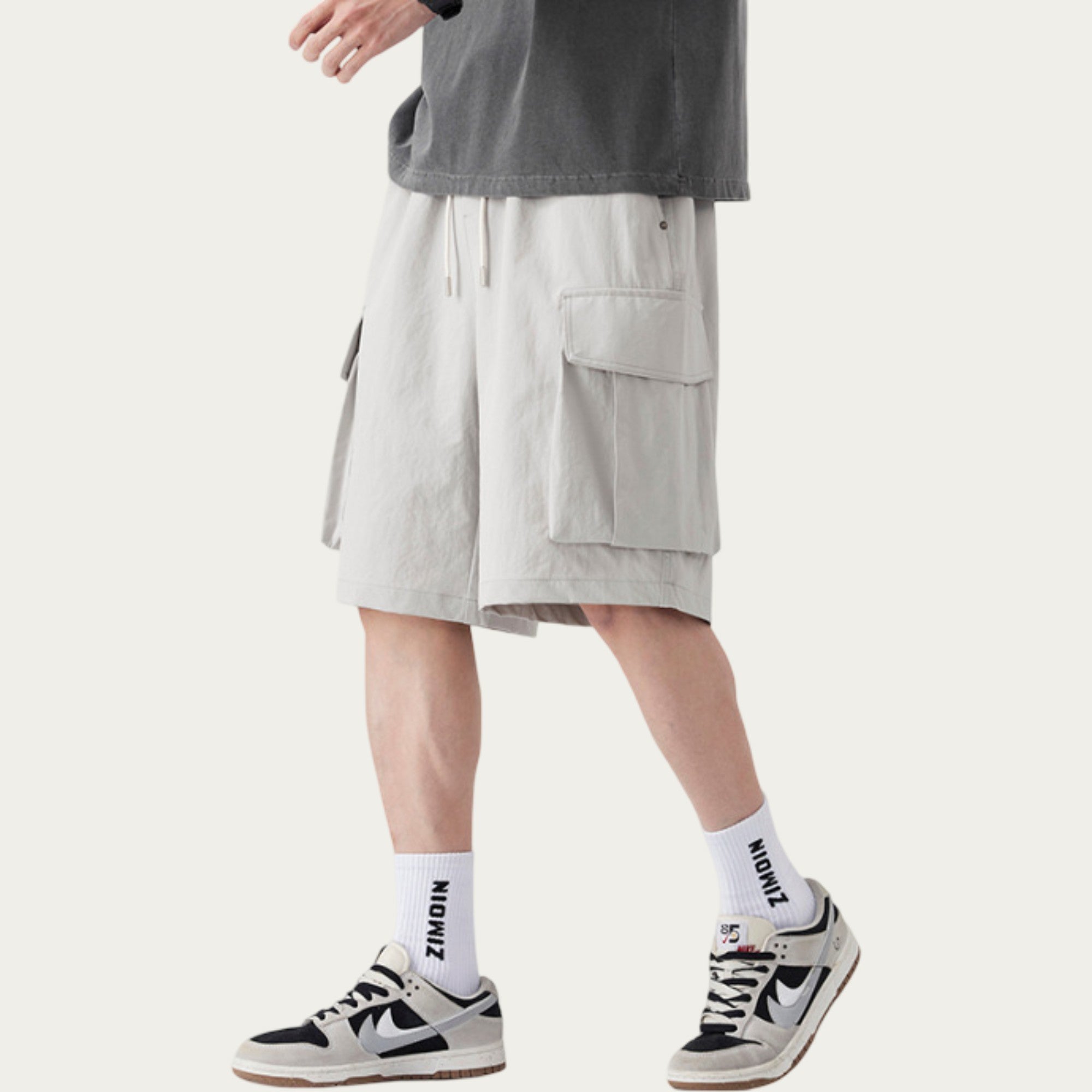 Anna-Kaci Men's Drawstring Waist Cargo Utility Casual Shorts with Relaxed Fit