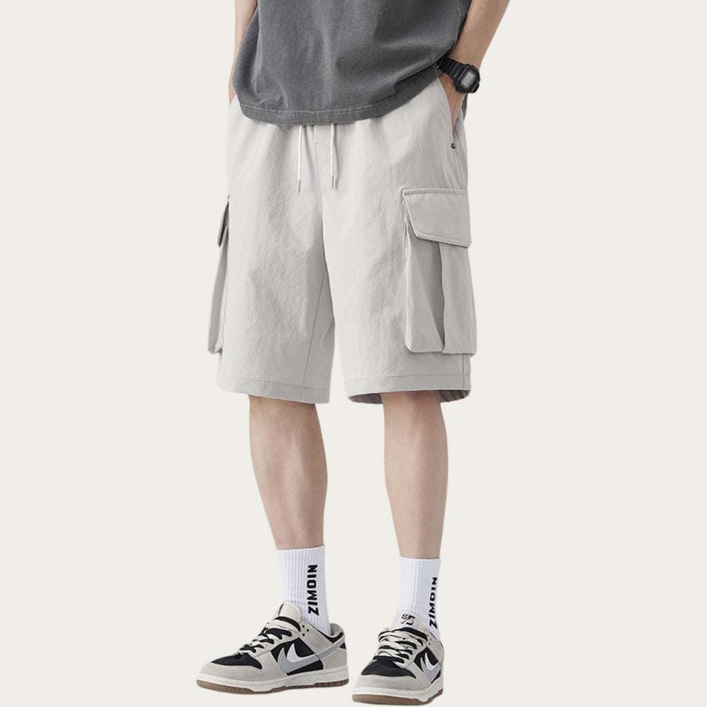 Anna-Kaci Men's Drawstring Waist Cargo Utility Casual Shorts with Relaxed Fit