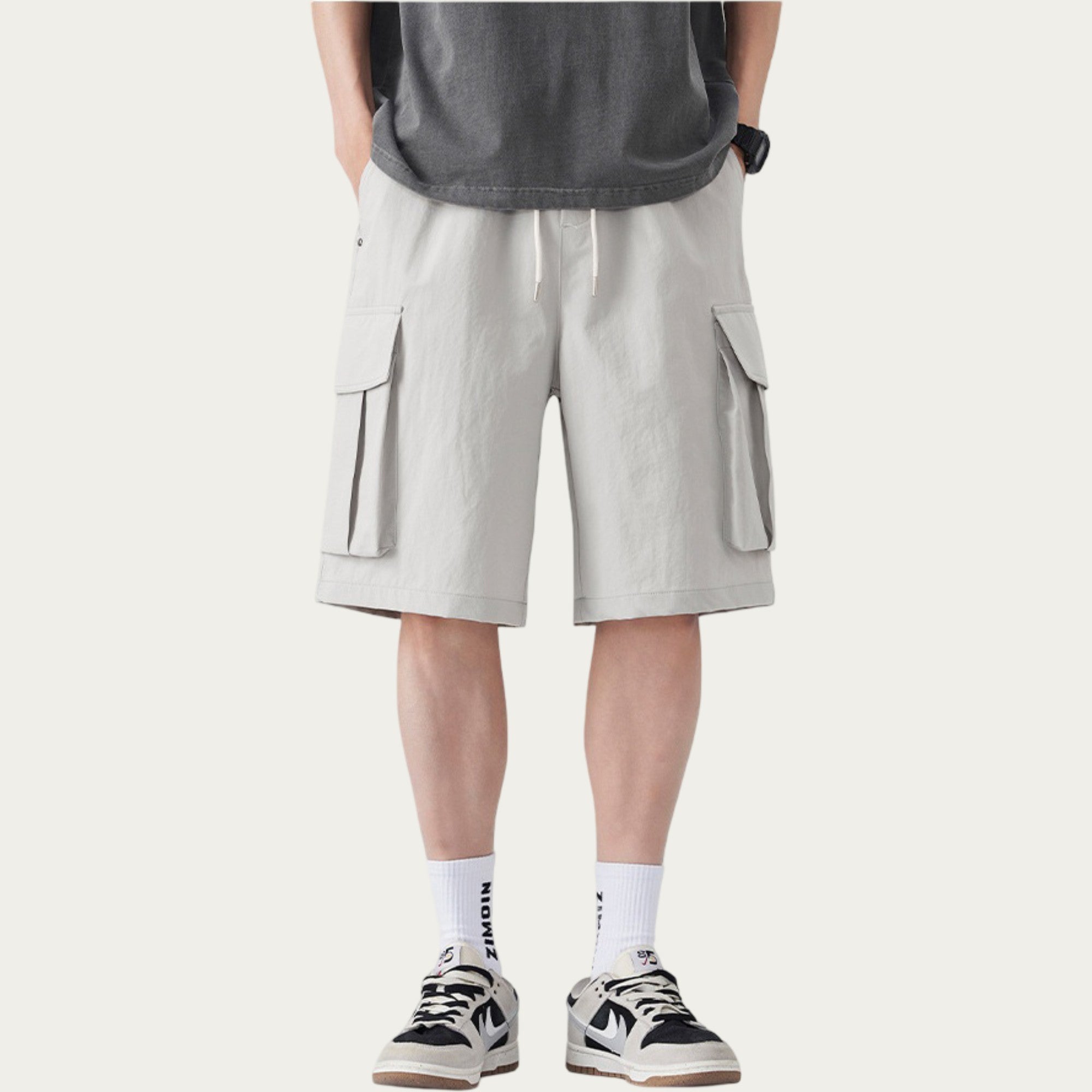 Anna-Kaci Men's Drawstring Waist Cargo Utility Casual Shorts with Relaxed Fit