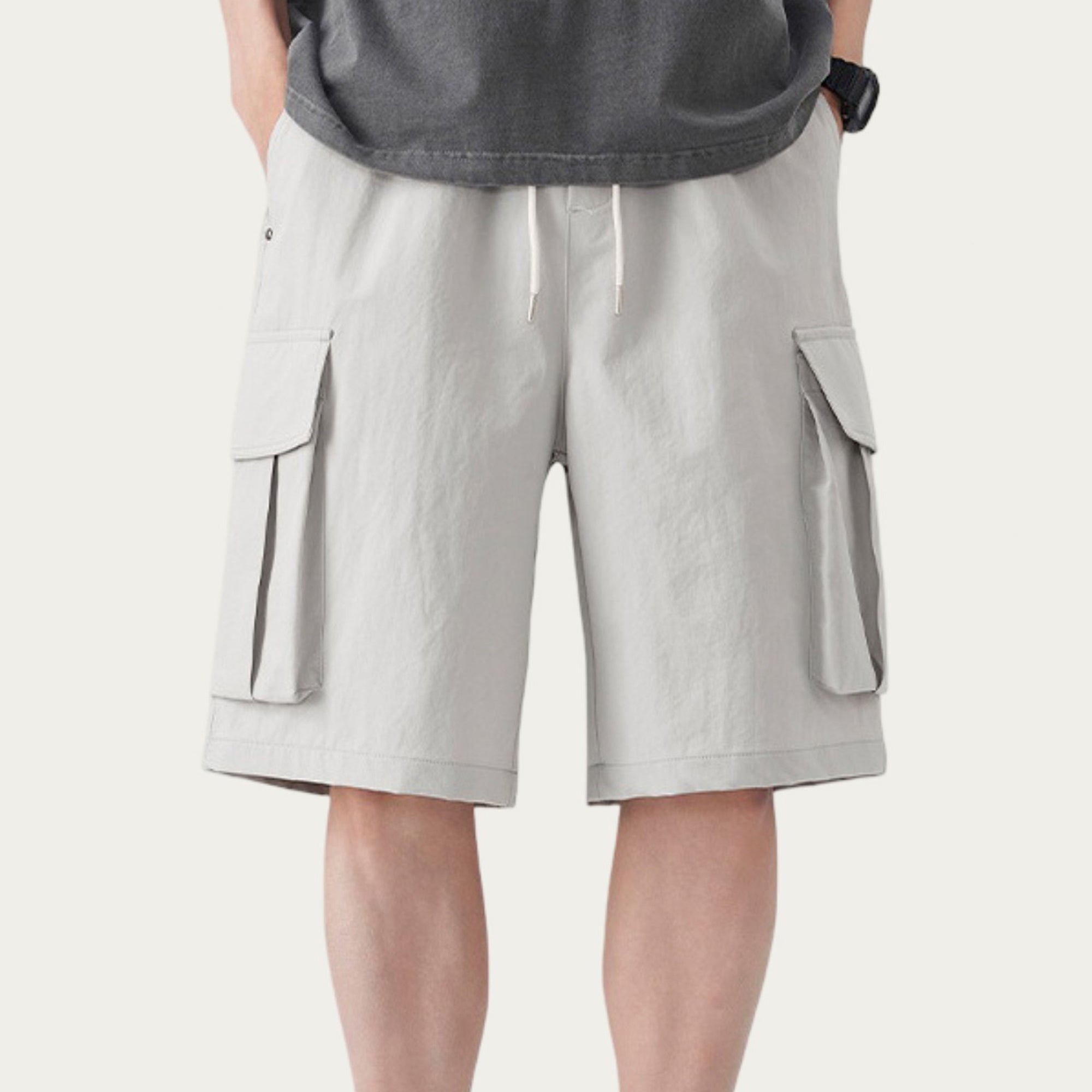 Anna-Kaci Men's Drawstring Waist Cargo Utility Casual Shorts with Relaxed Fit