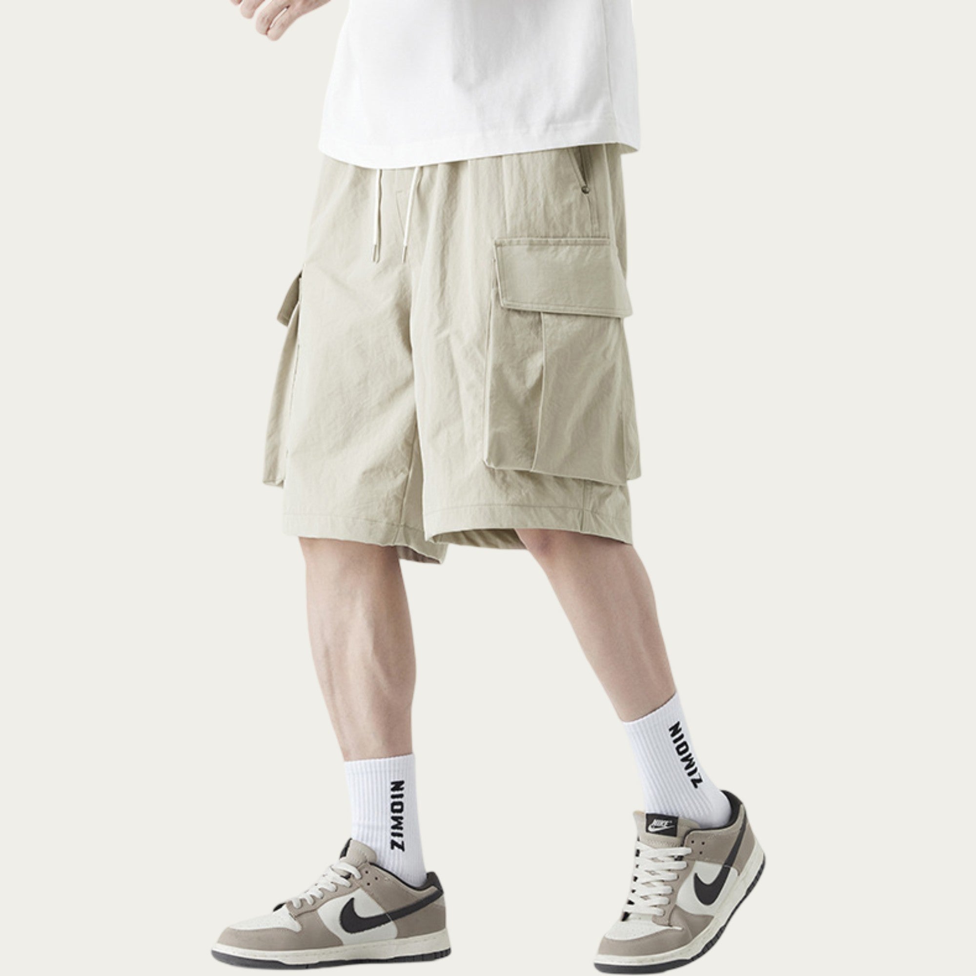 Anna-Kaci Men's Drawstring Waist Cargo Utility Casual Shorts with Relaxed Fit
