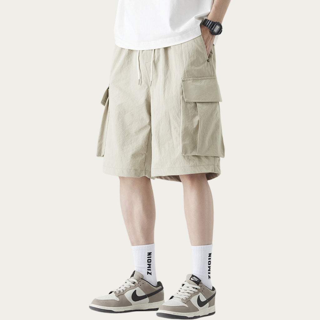Anna-Kaci Men's Drawstring Waist Cargo Utility Casual Shorts with Relaxed Fit