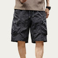 Anna-Kaci Men's Drawstring Waist Zip Pocket Utility Cargo Shorts with Relaxed Fit