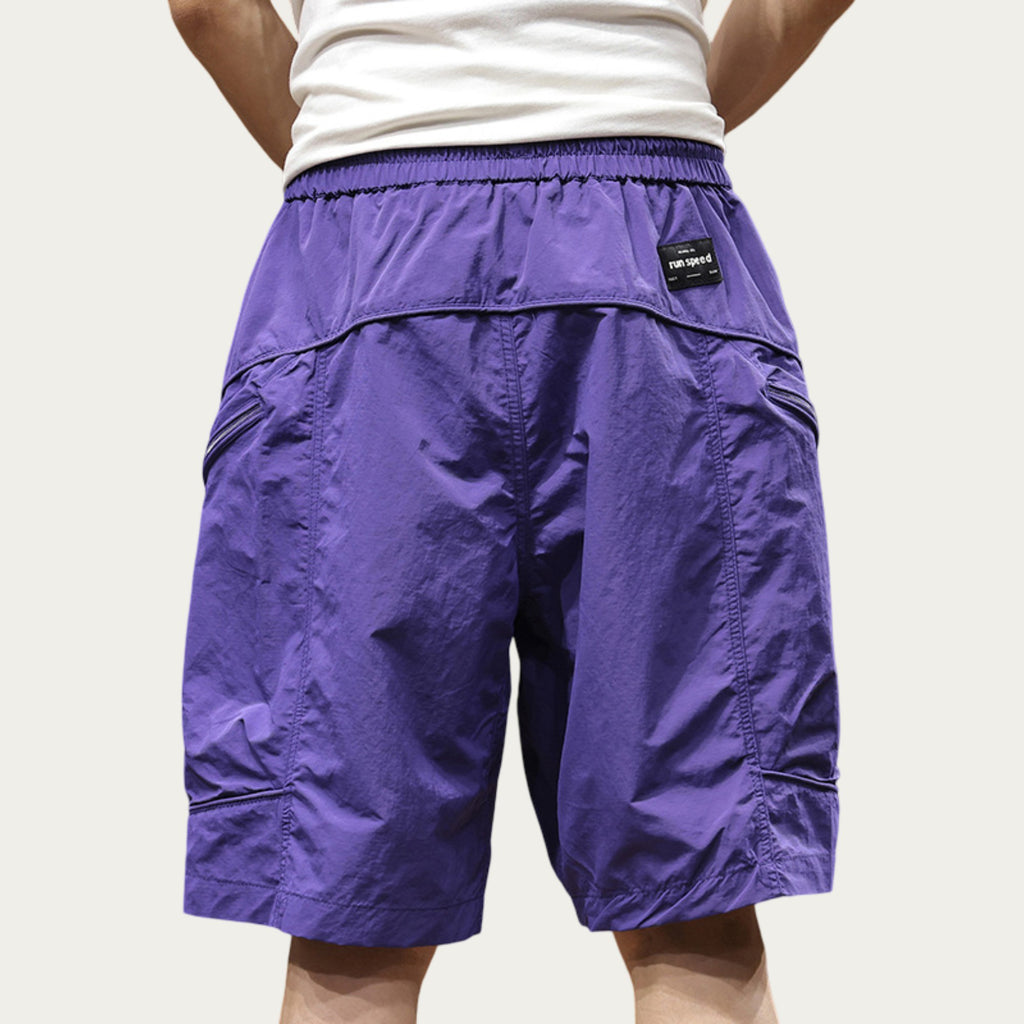 Anna-Kaci Men's Drawstring Waist Zip Pocket Utility Cargo Shorts with Relaxed Fit