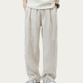 Anna-Kaci Men's Drawstring Waist Relaxed Fit Woven Pants with Seam Detailing