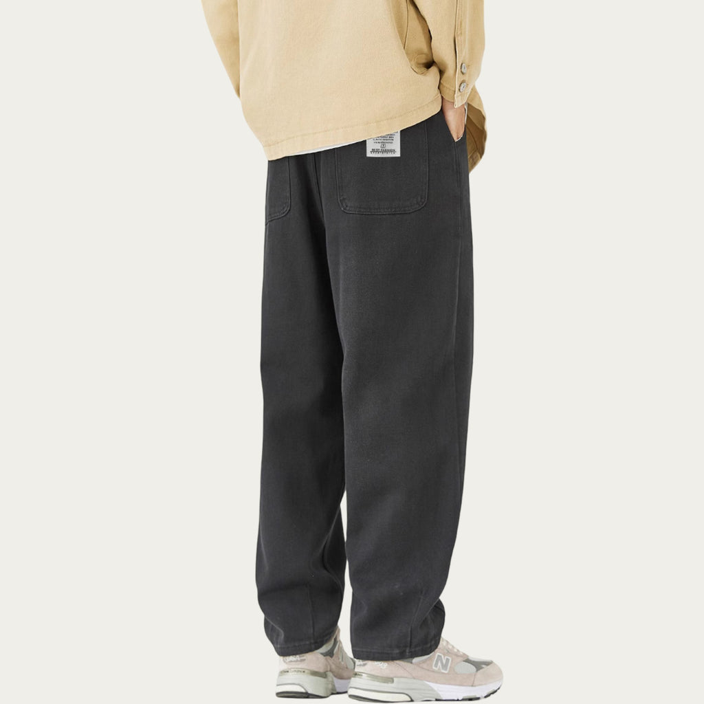 Anna-Kaci Men's Relaxed Fit Straight Leg Drawstring Pants with Soft Knit Texture