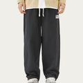 Anna-Kaci Men's Relaxed Fit Straight Leg Drawstring Pants with Soft Knit Texture
