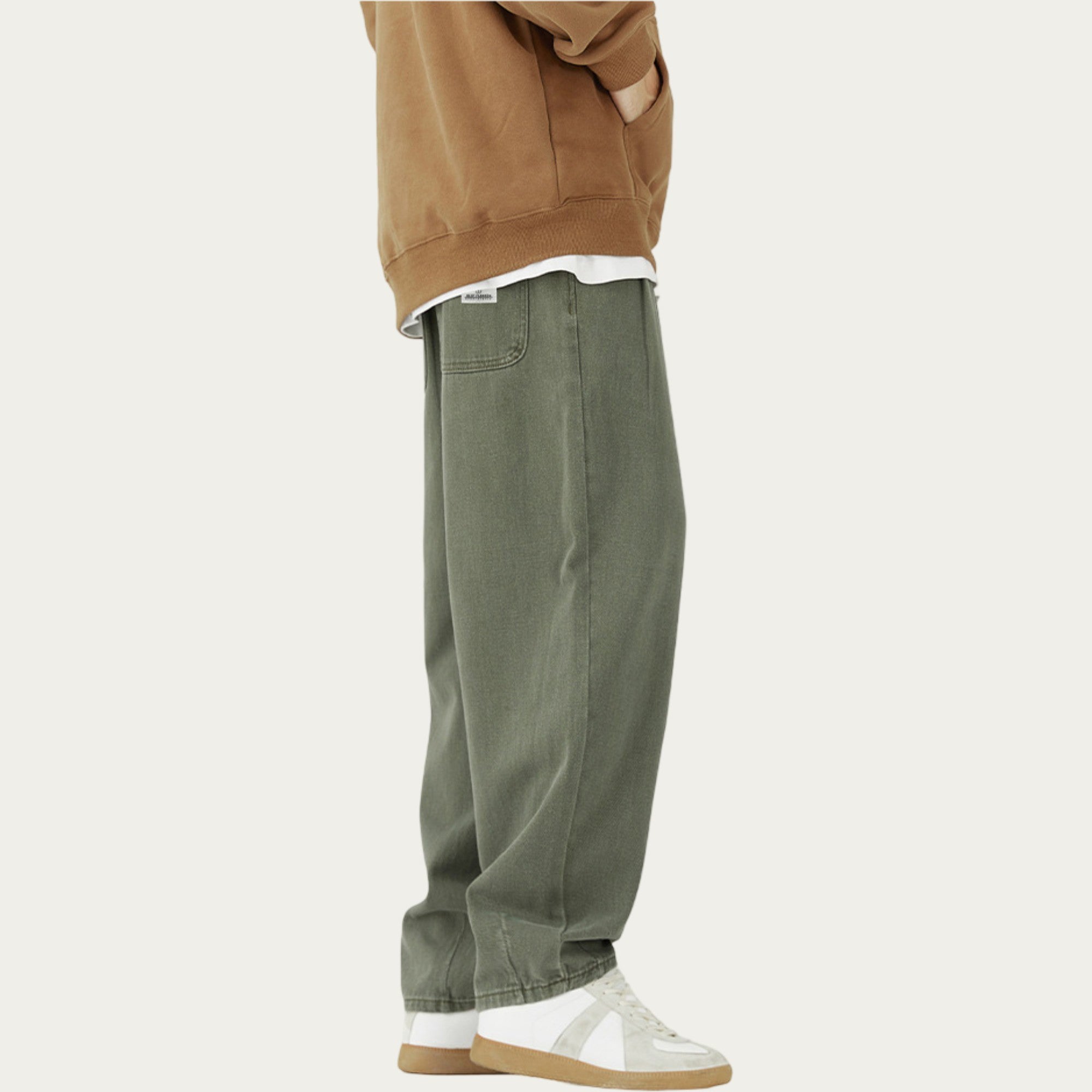 Anna-Kaci Men's Relaxed Fit Straight Leg Drawstring Pants with Soft Knit Texture